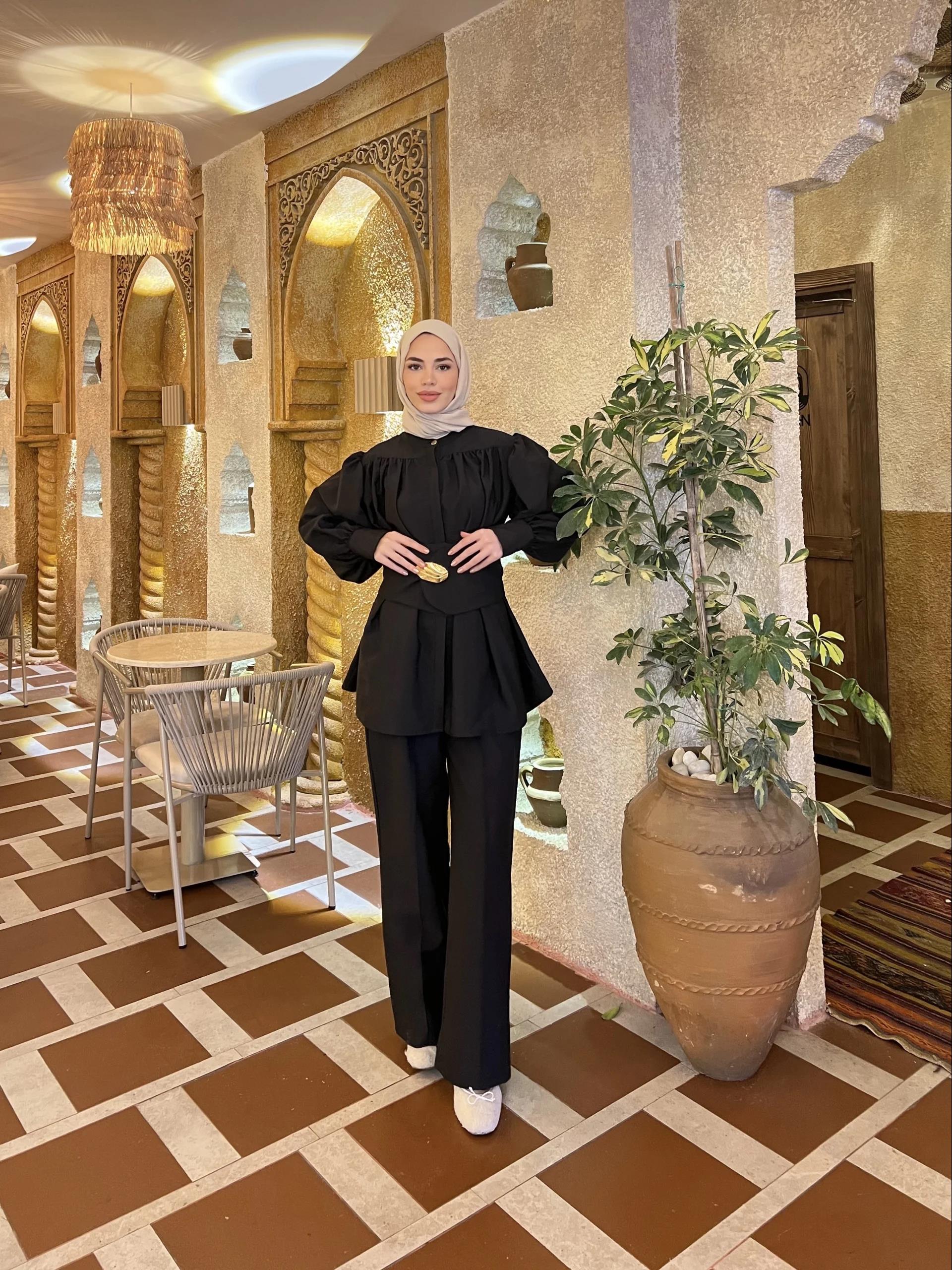 Bella Bel Kuşaklı Takım - Siyah