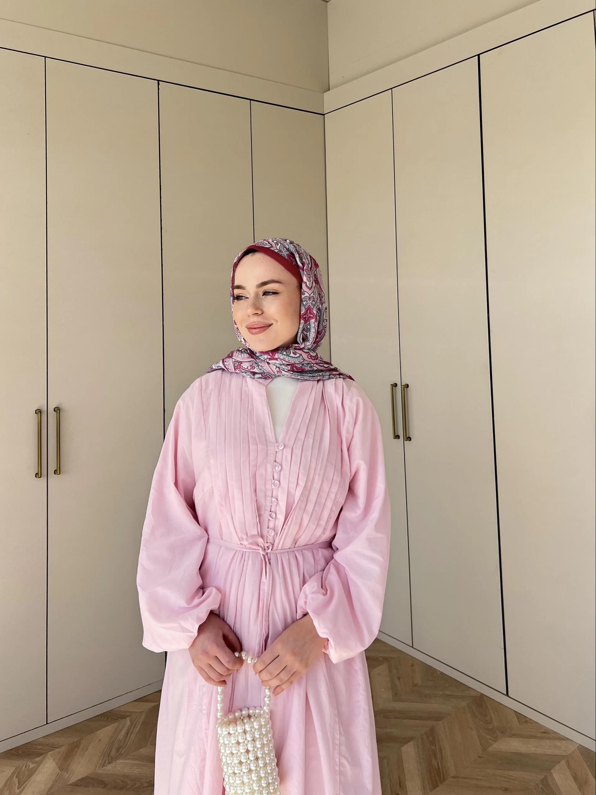 Bellani Krep Elbise - Pembe