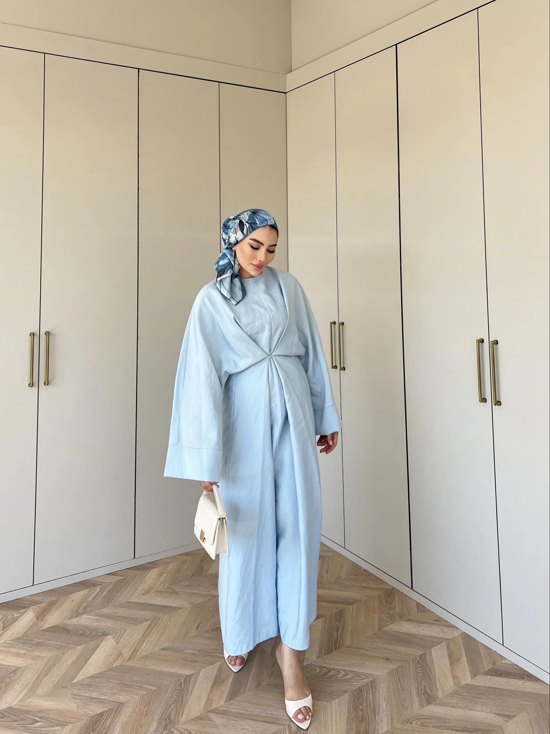 Berna Bağlamalı Elbise - Mavi