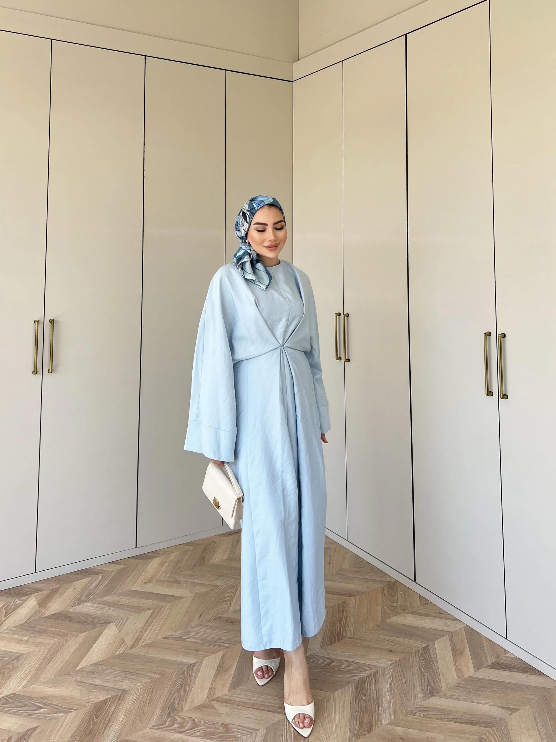 Berna Bağlamalı Elbise - Mavi