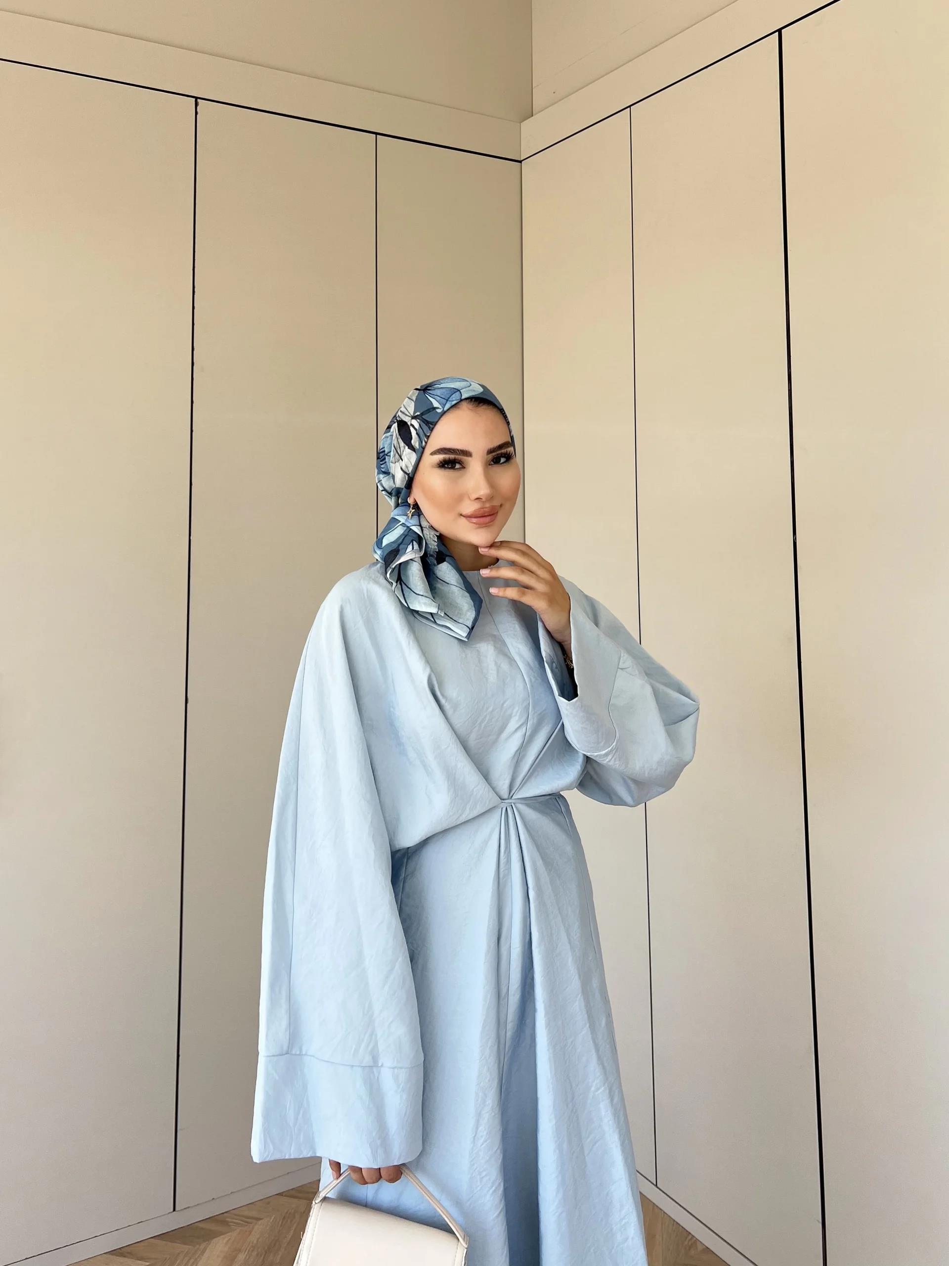 Berna Bağlamalı Elbise - Mavi