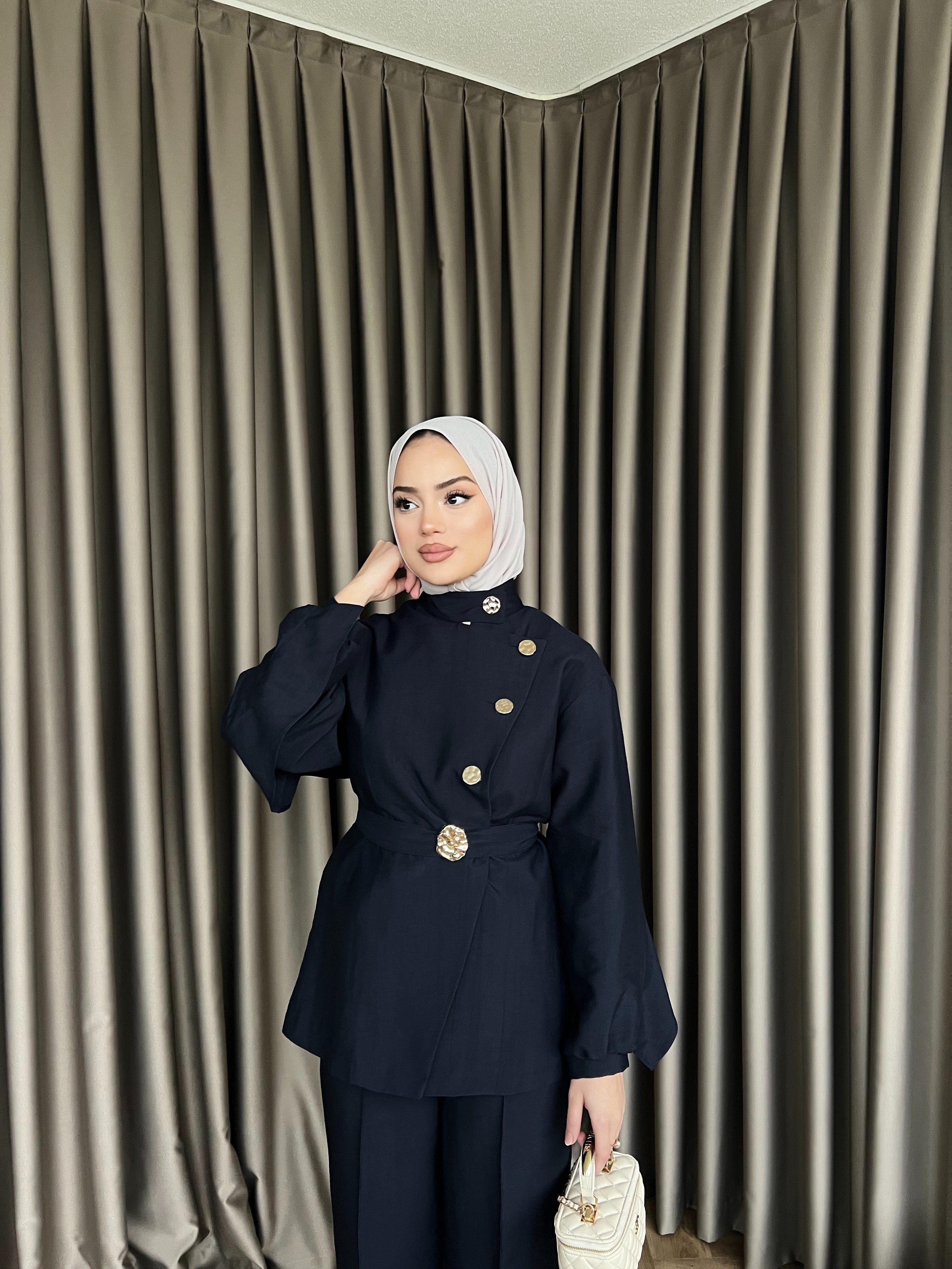 Besla Gold Düğmeli Takım - Lacivert 