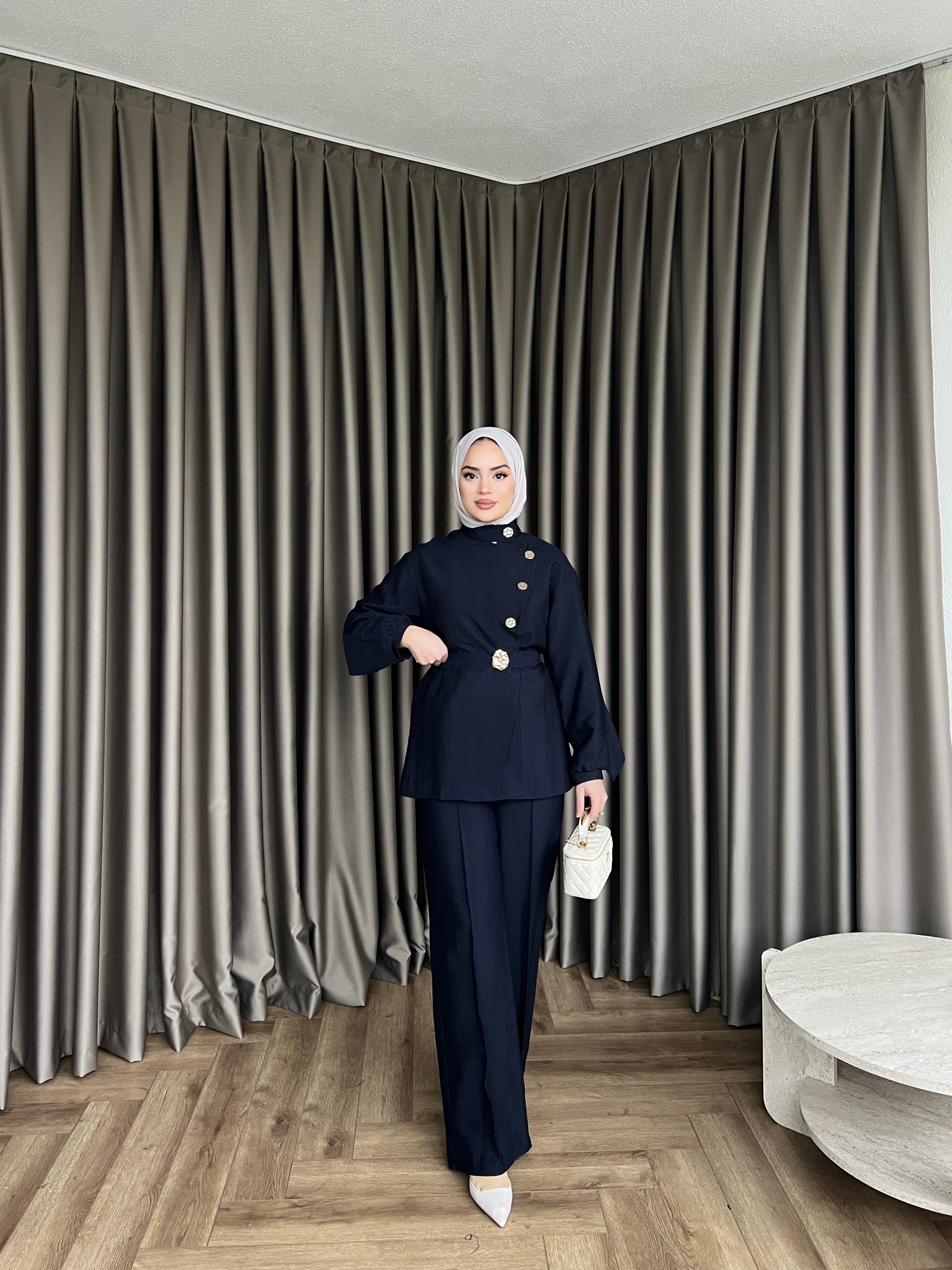 Besla Gold Düğmeli Takım - Lacivert 