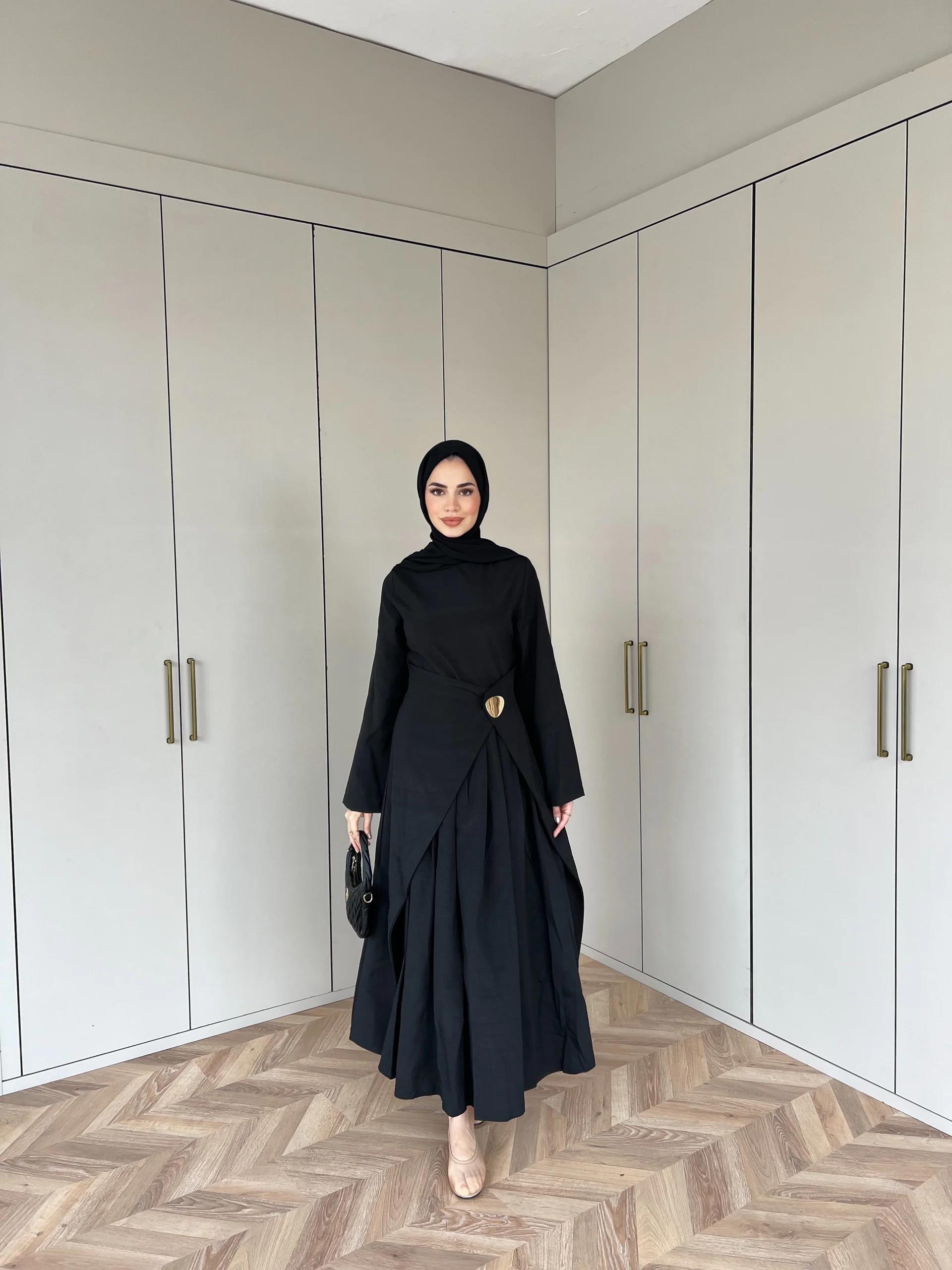 Carla Qupra Piliseli Elbise - Siyah