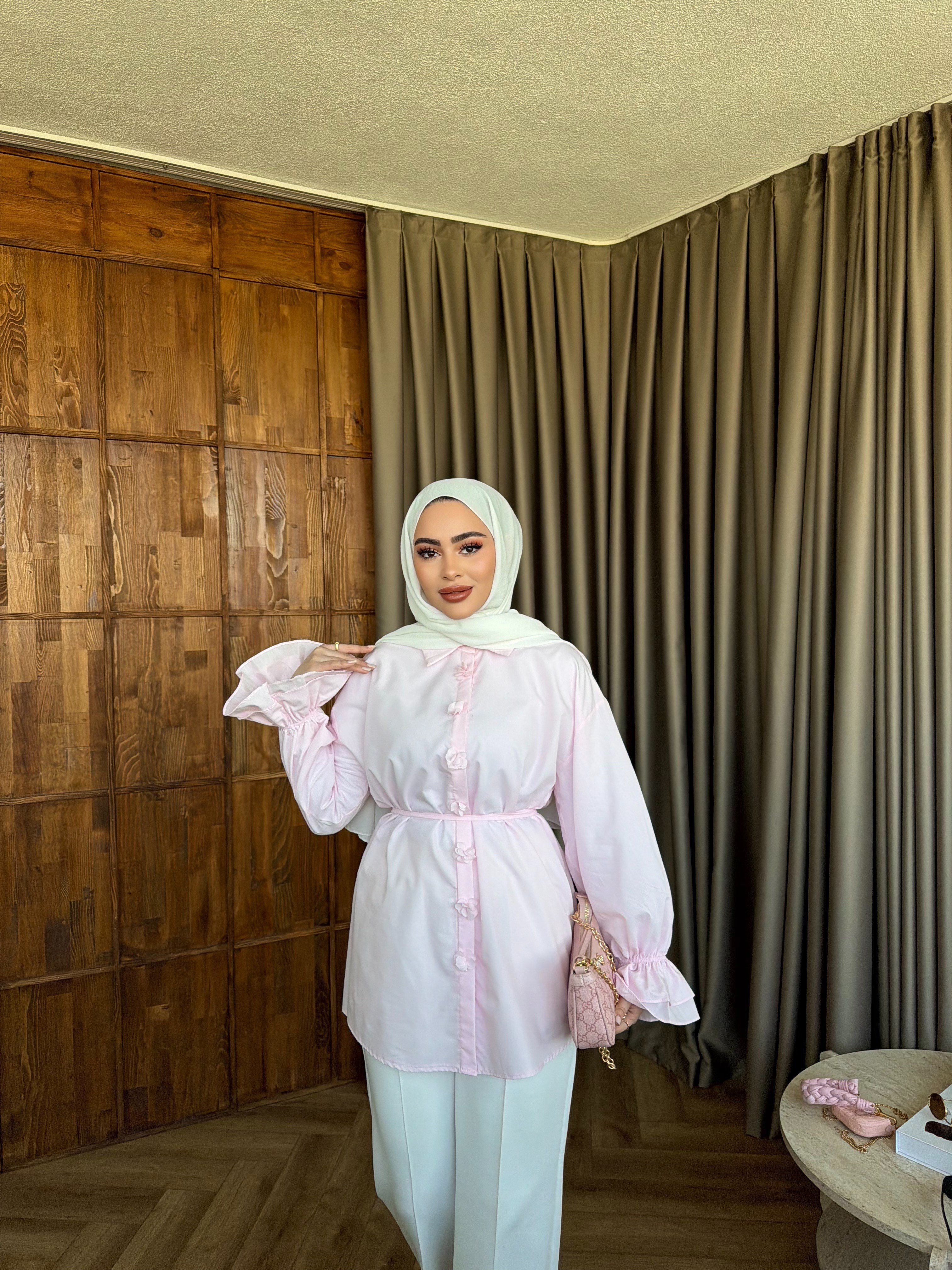 Çiçek Gömlek - Pembe