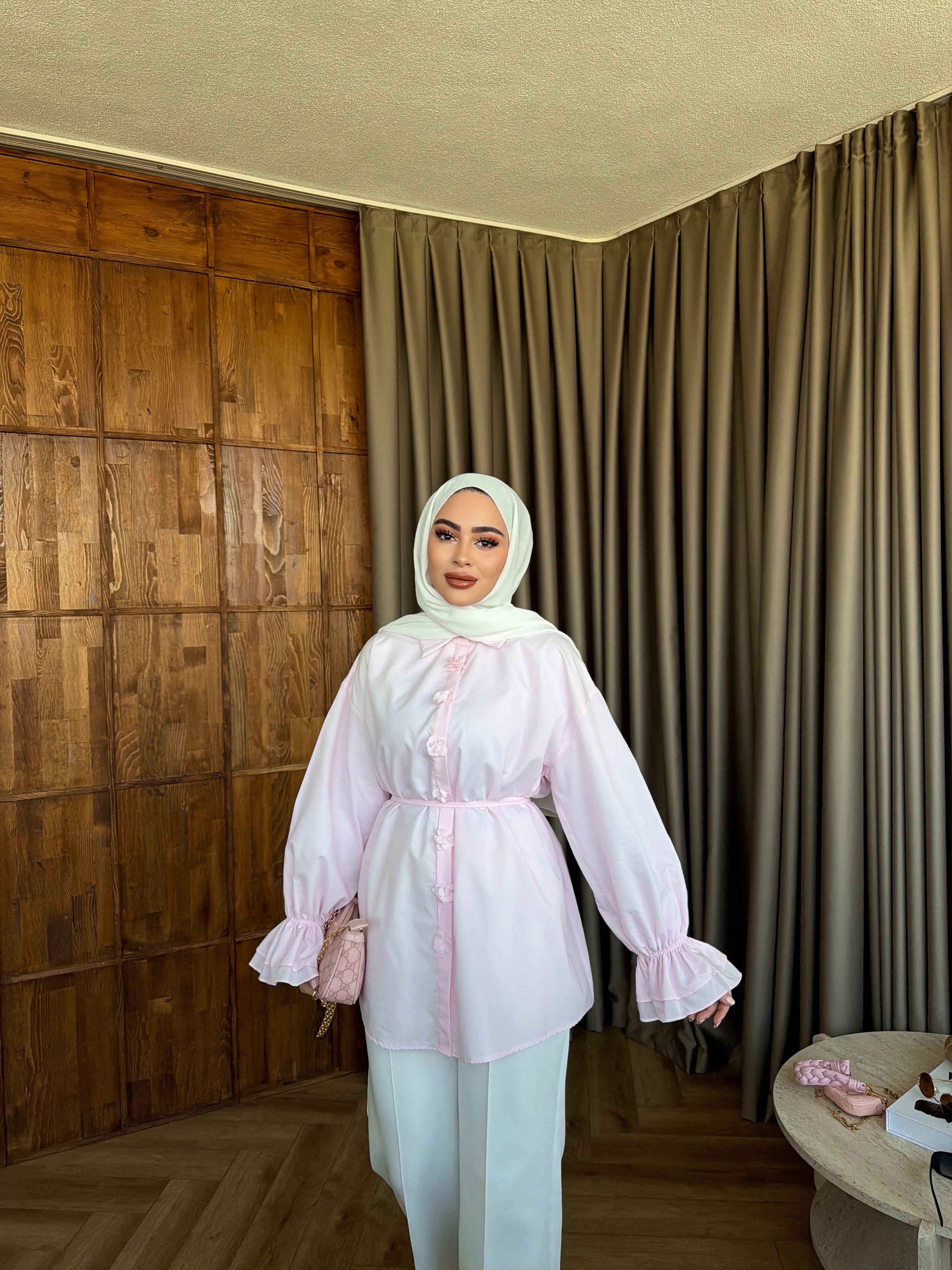 Çiçek Gömlek - Pembe