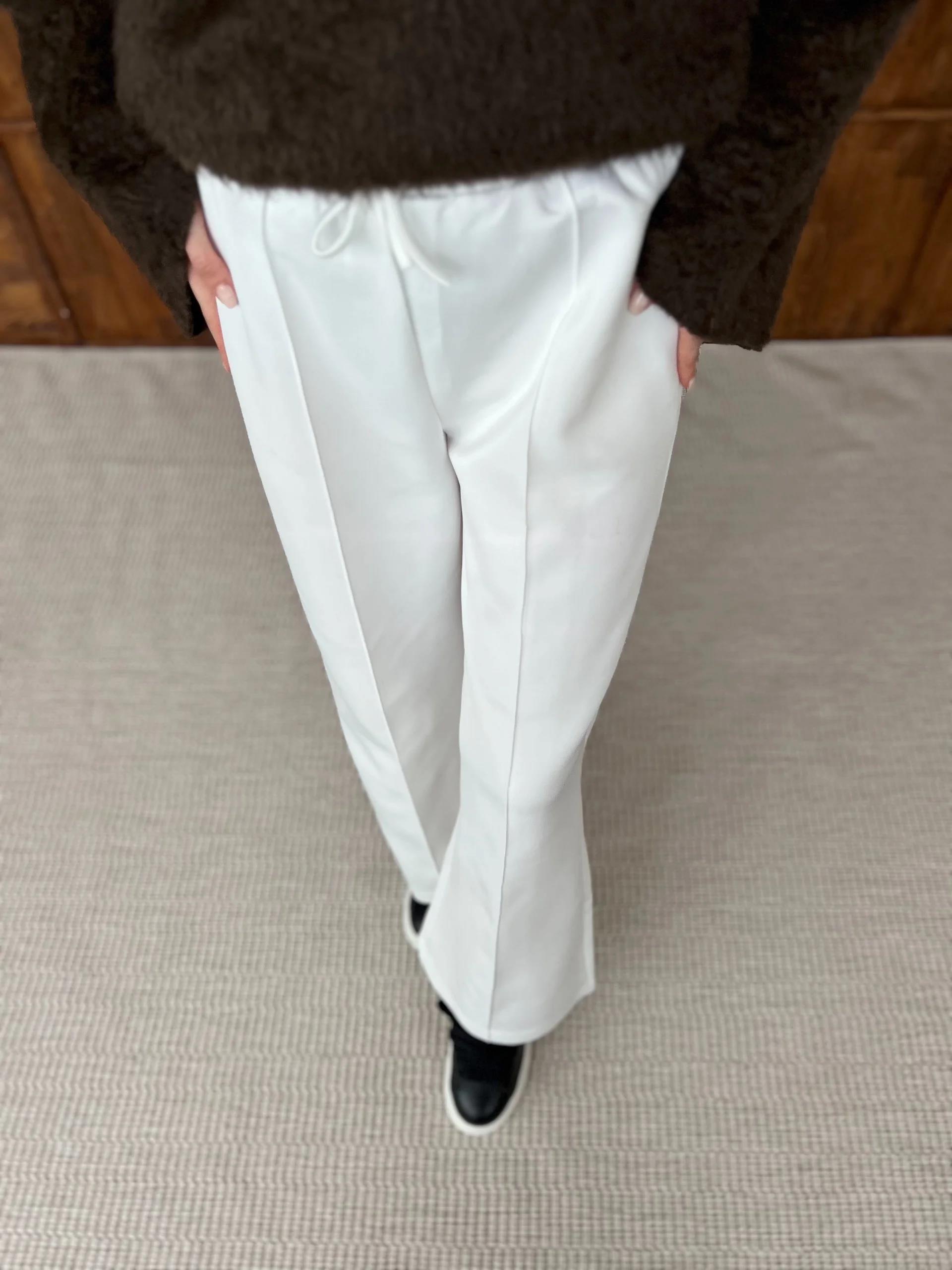 Çımalı Scuba Pantolon - Beyaz