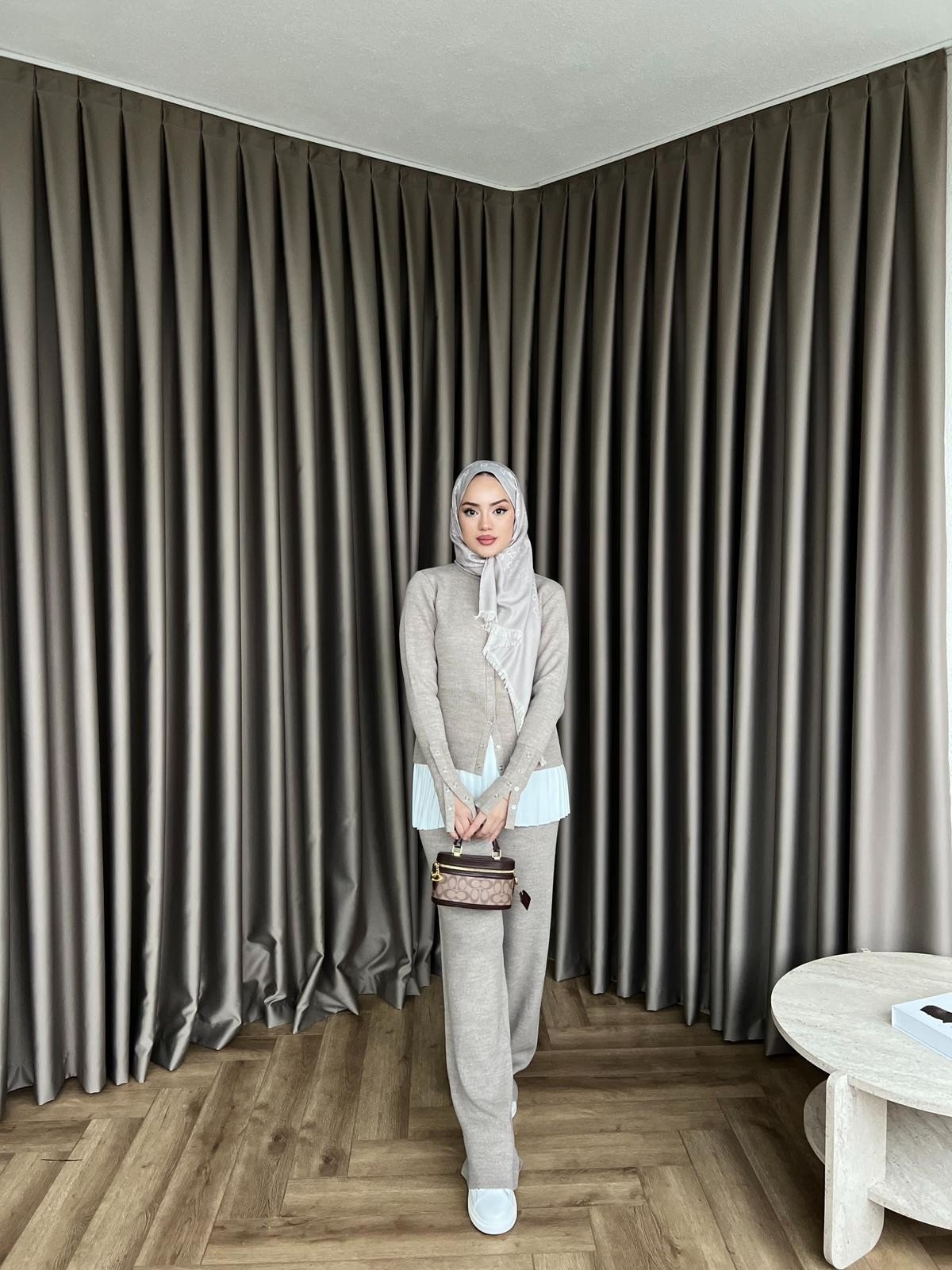 Çıt Çıt Maysa Triko Takım - Vizon