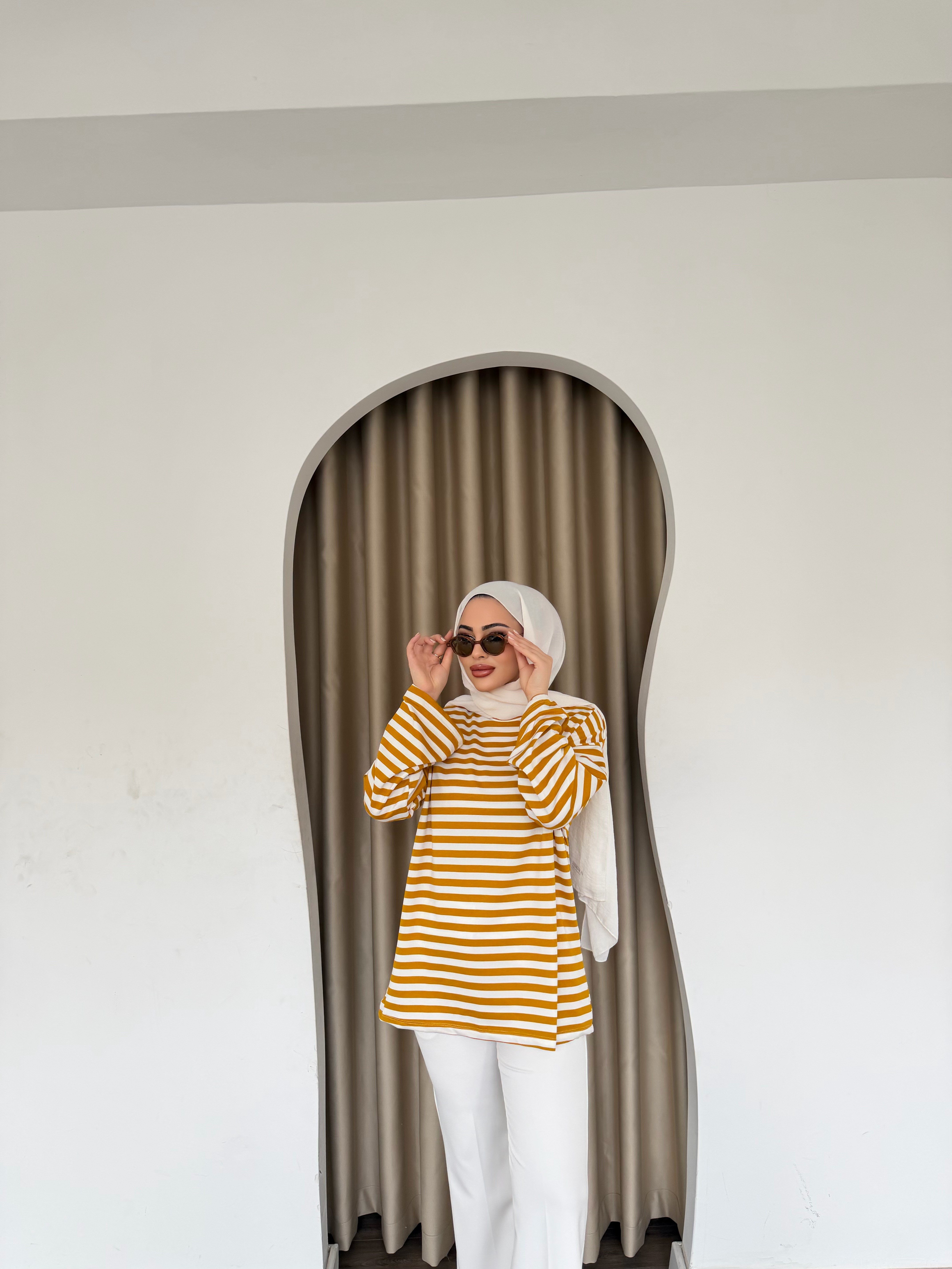 Çizgili Sweat - Sarı