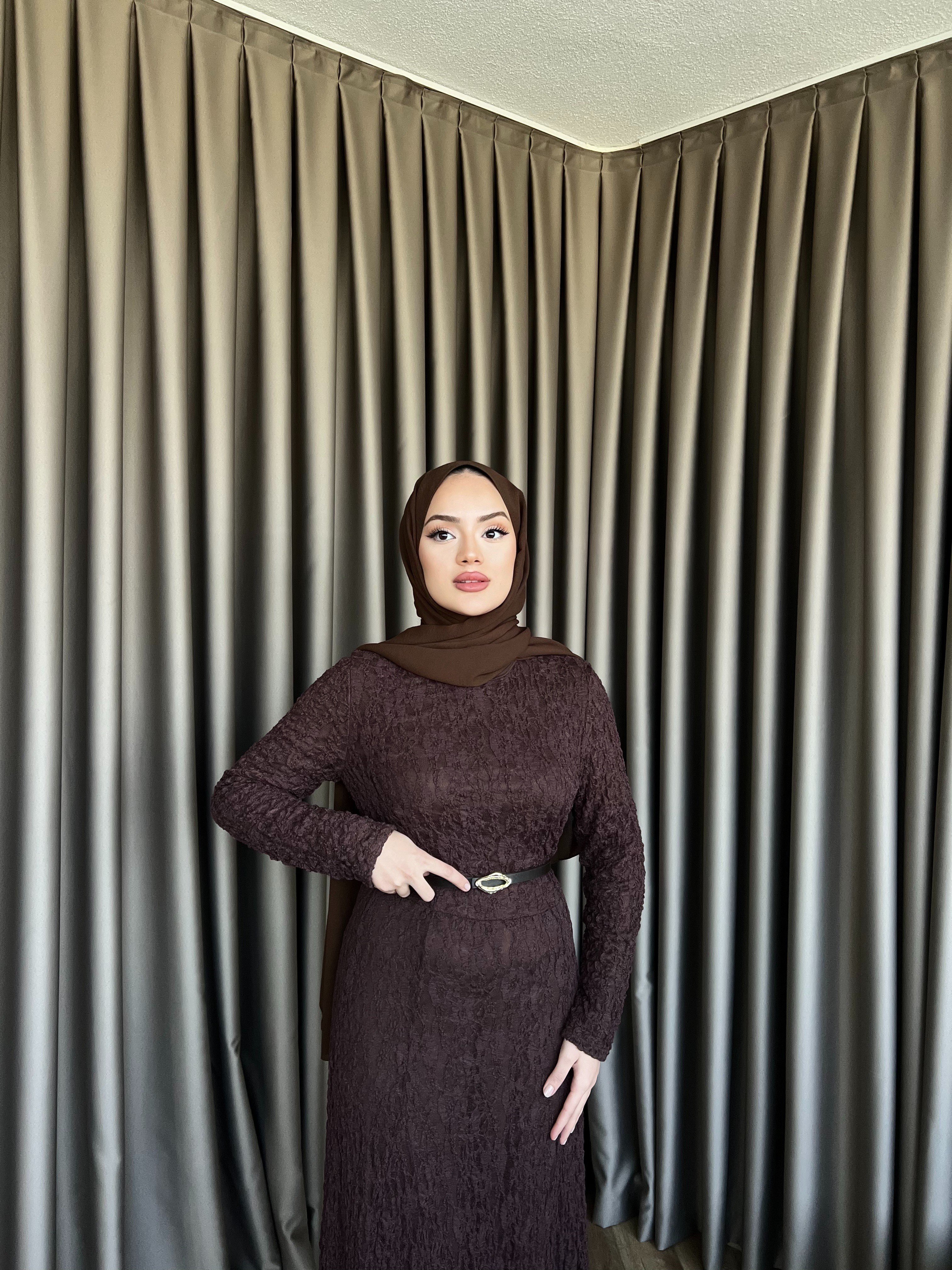 Dantelli Elbise -Kahve