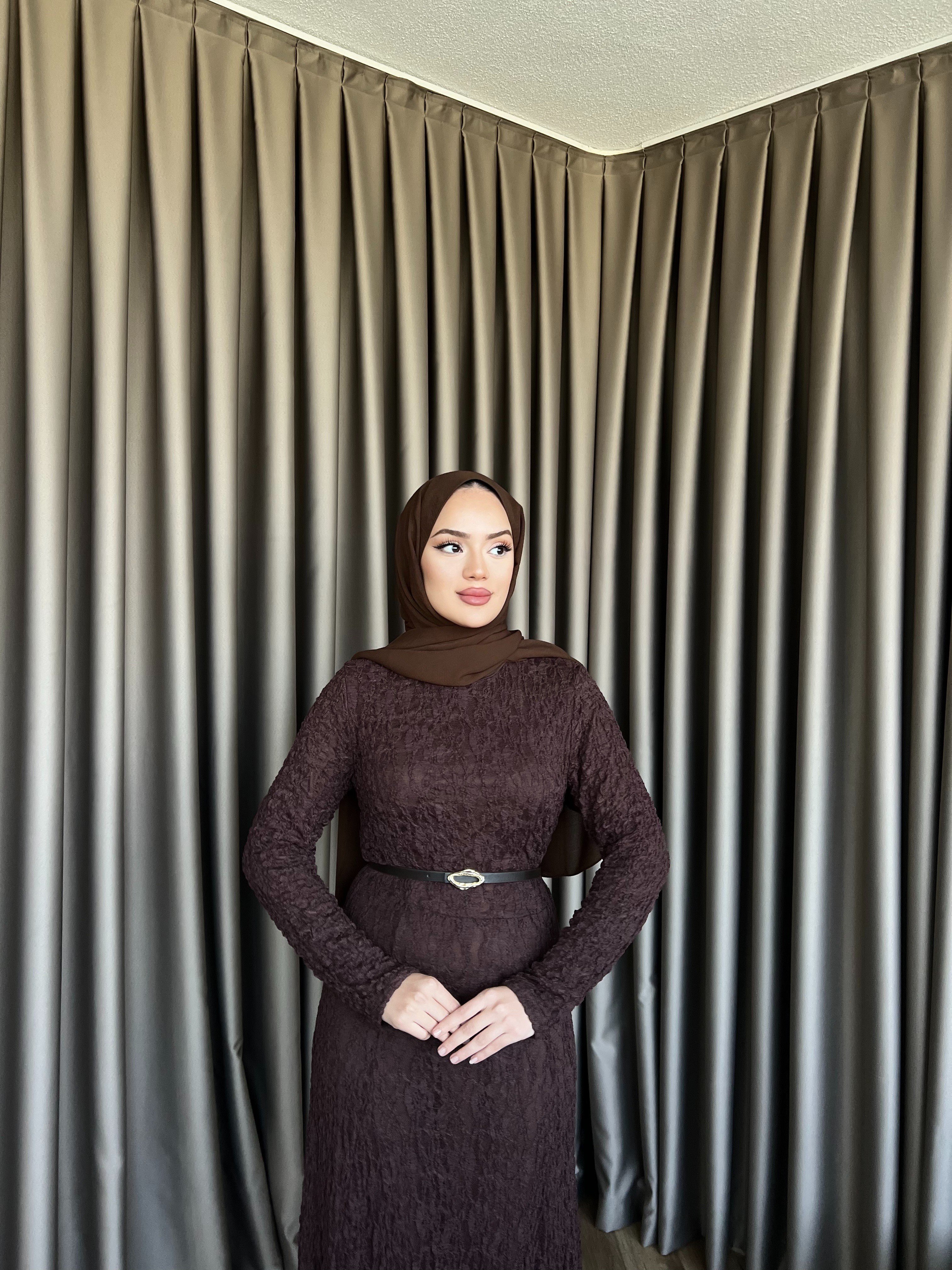 Dantelli Elbise -Kahve