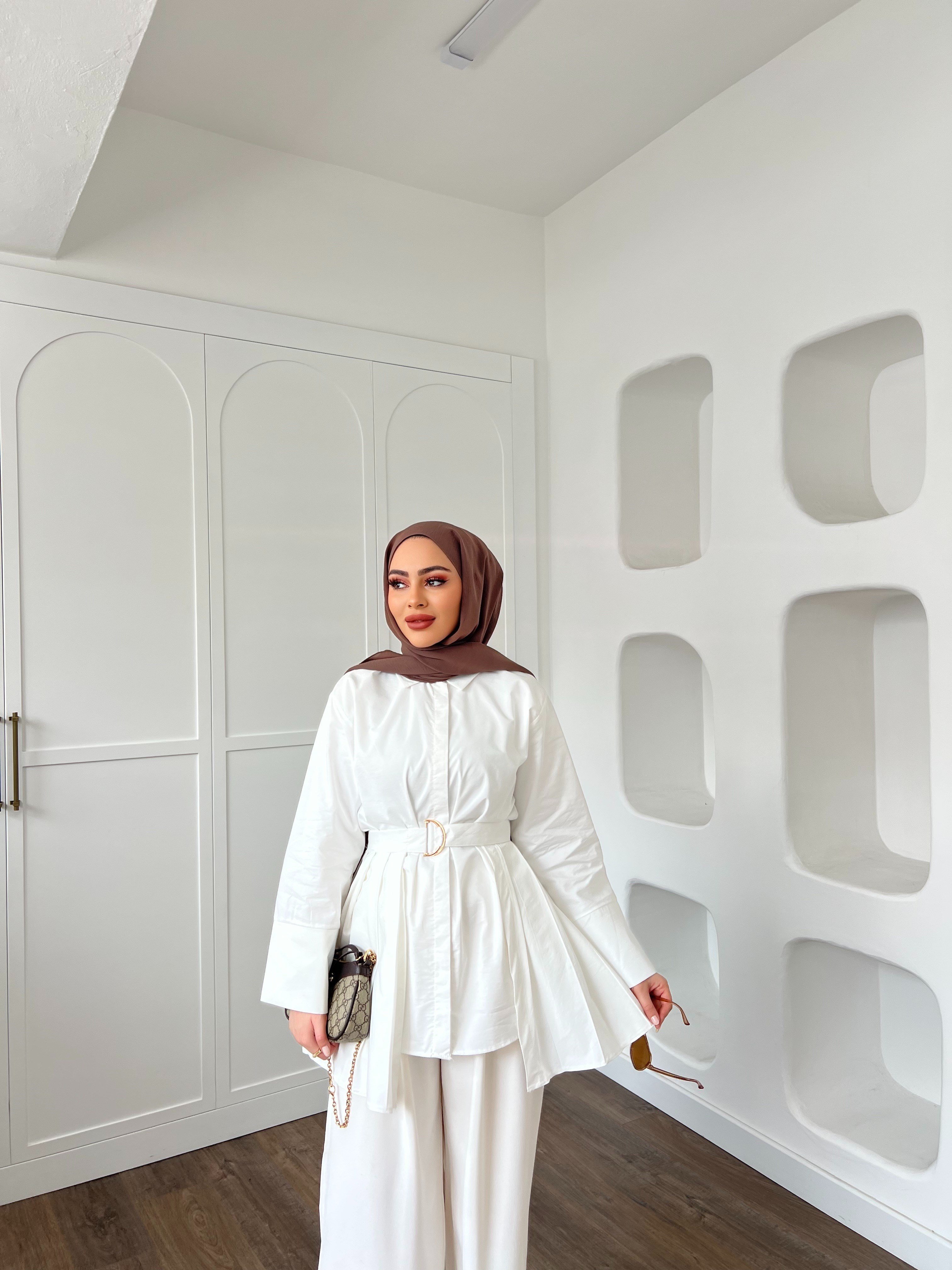 Darla Piliseli Gömlek - Beyaz