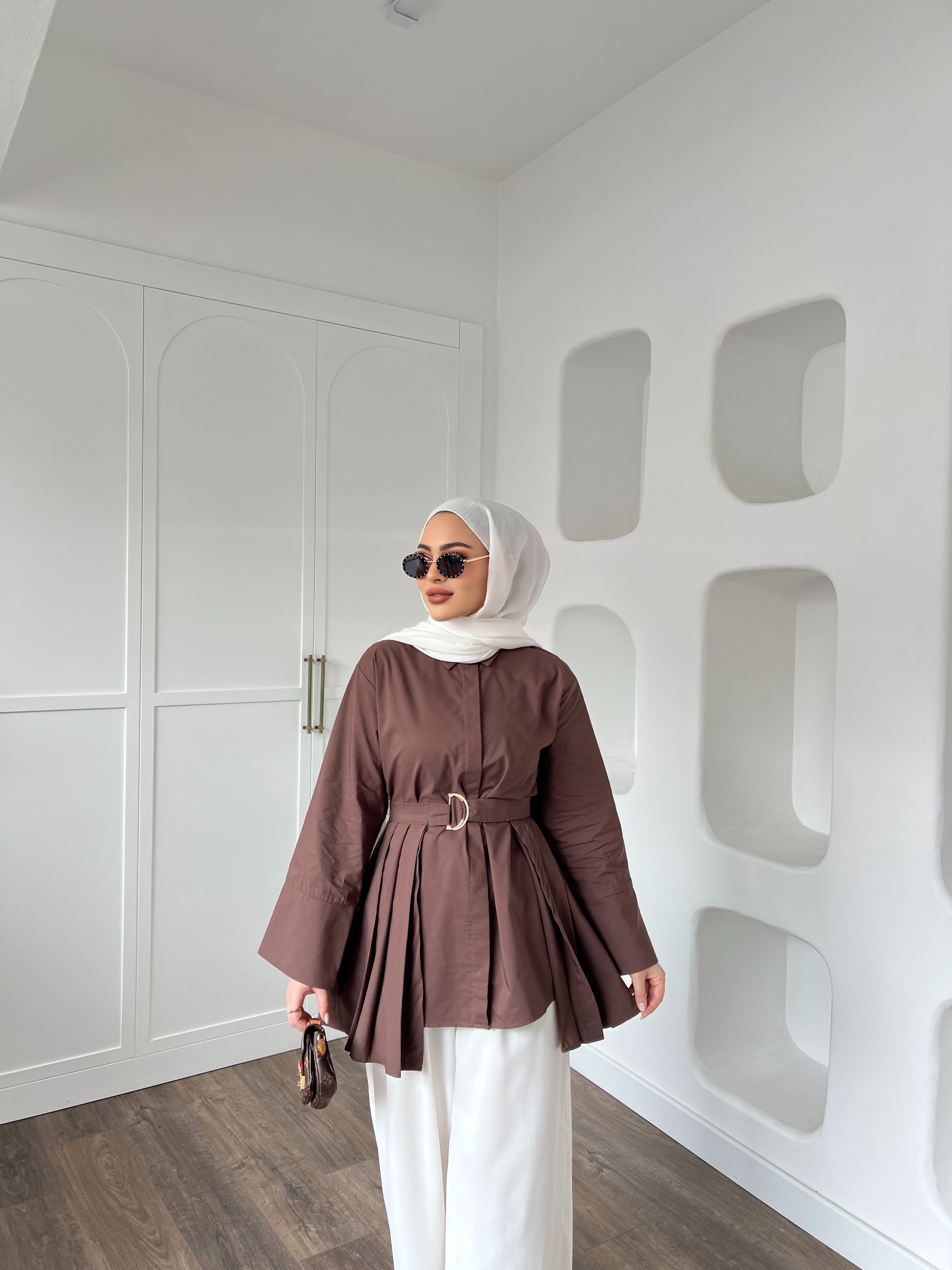 Darla Piliseli Gömlek - Kahve