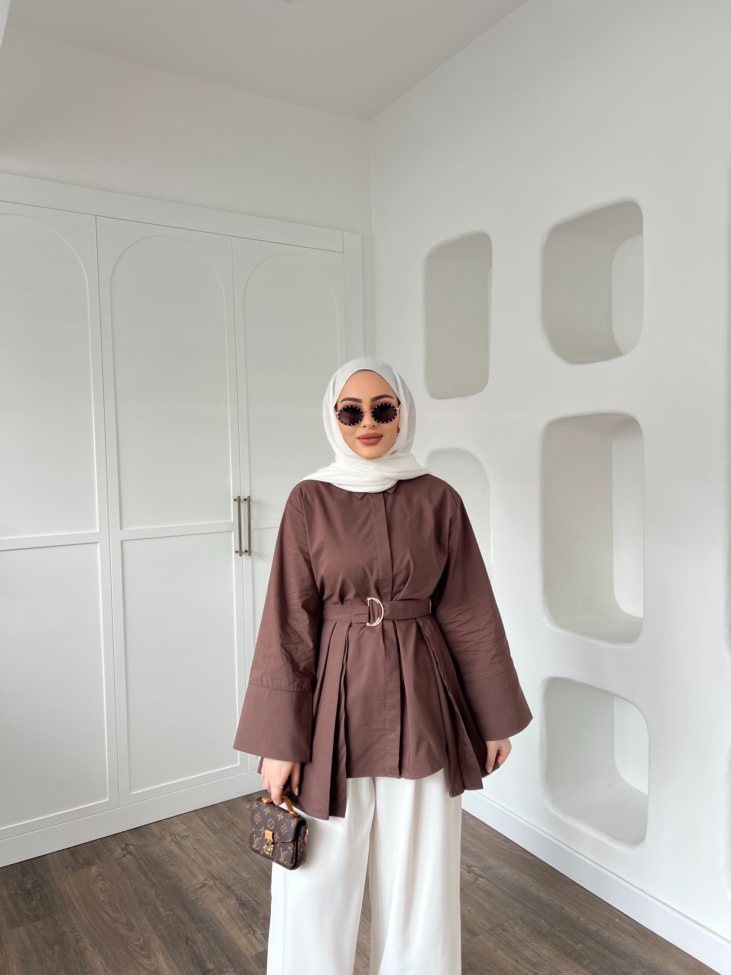 Darla Piliseli Gömlek - Kahve