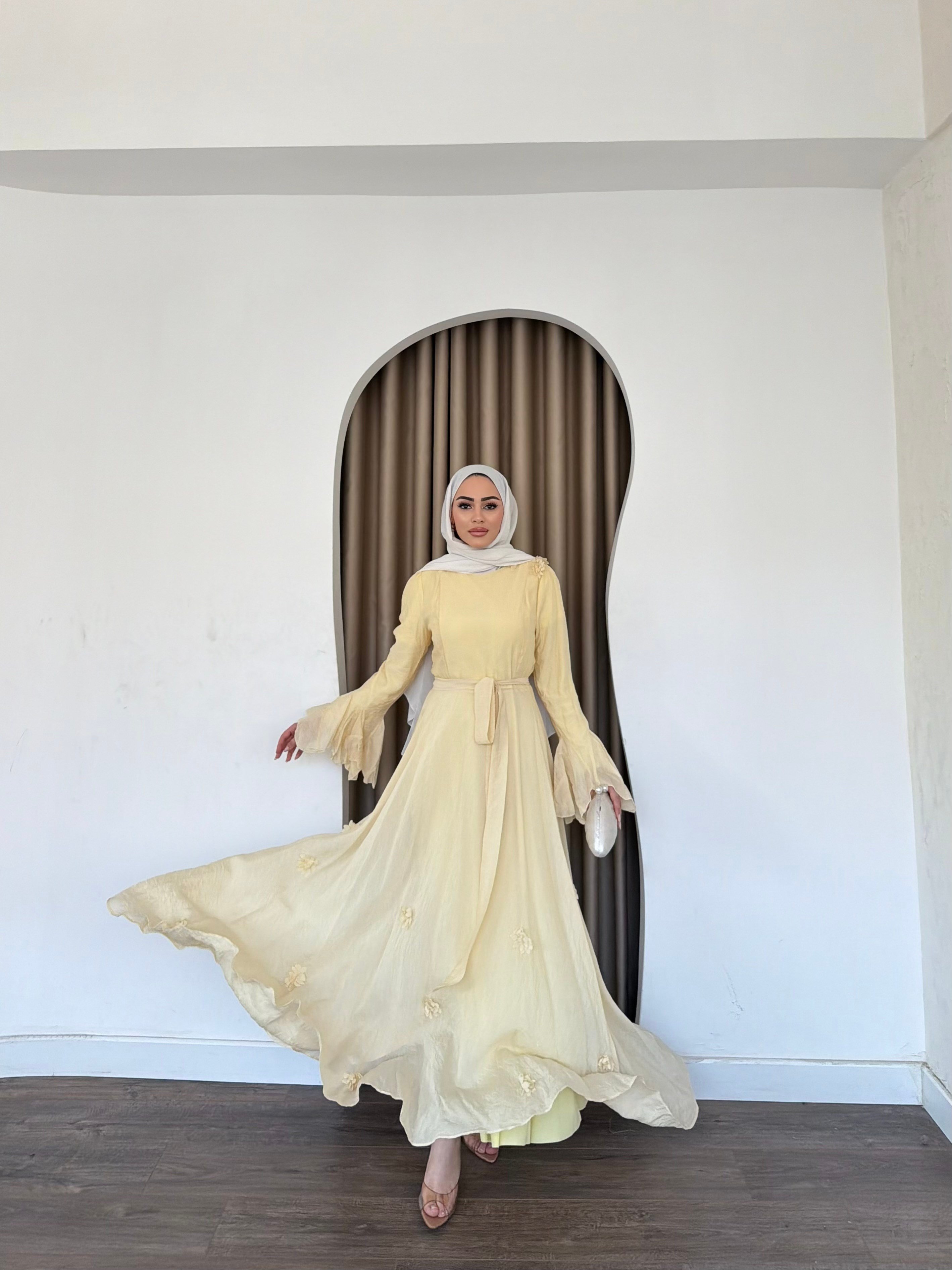 Defne Patpatya Elbise - Sarı