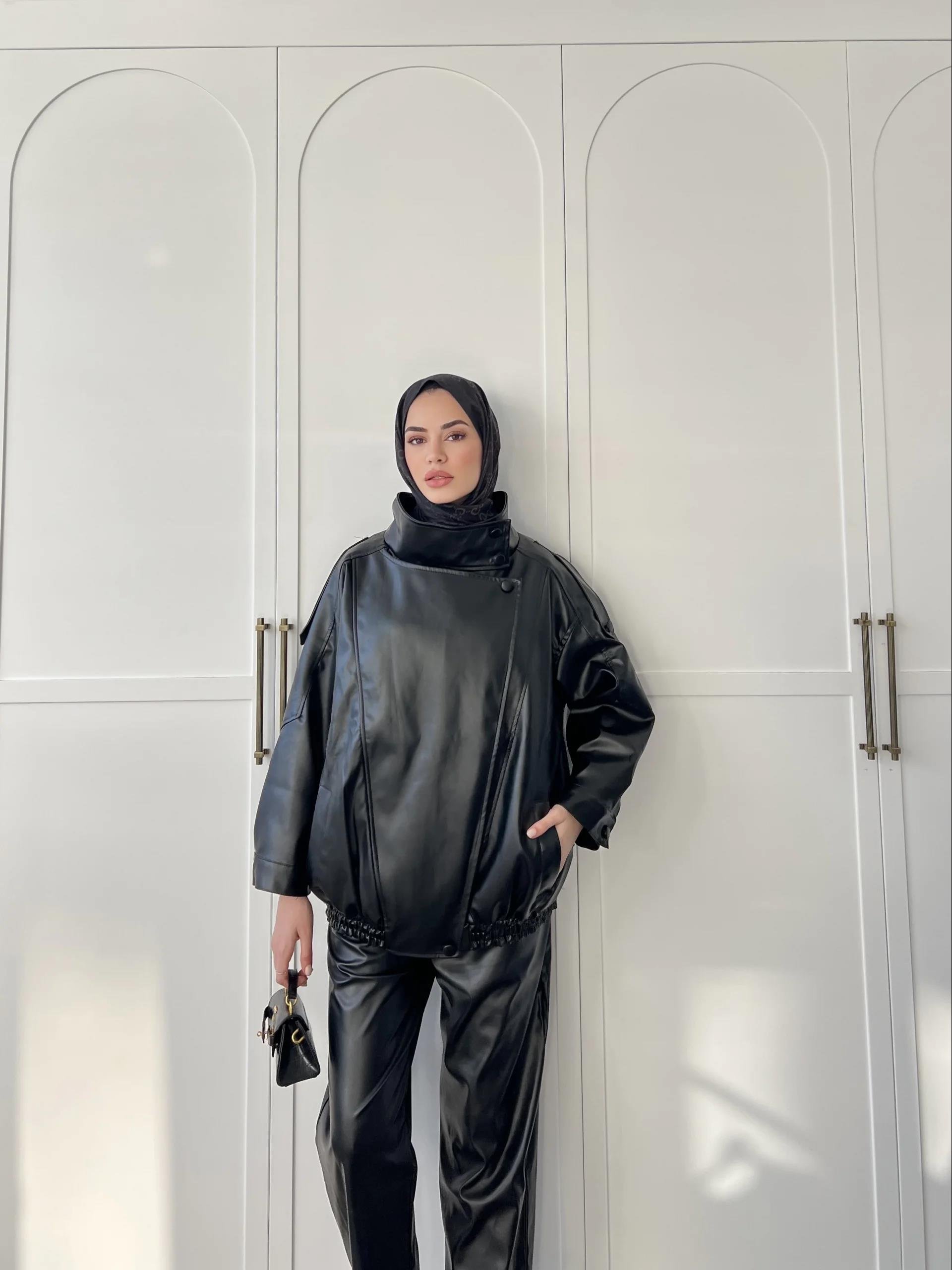 Deri Jami Ceket - Siyah