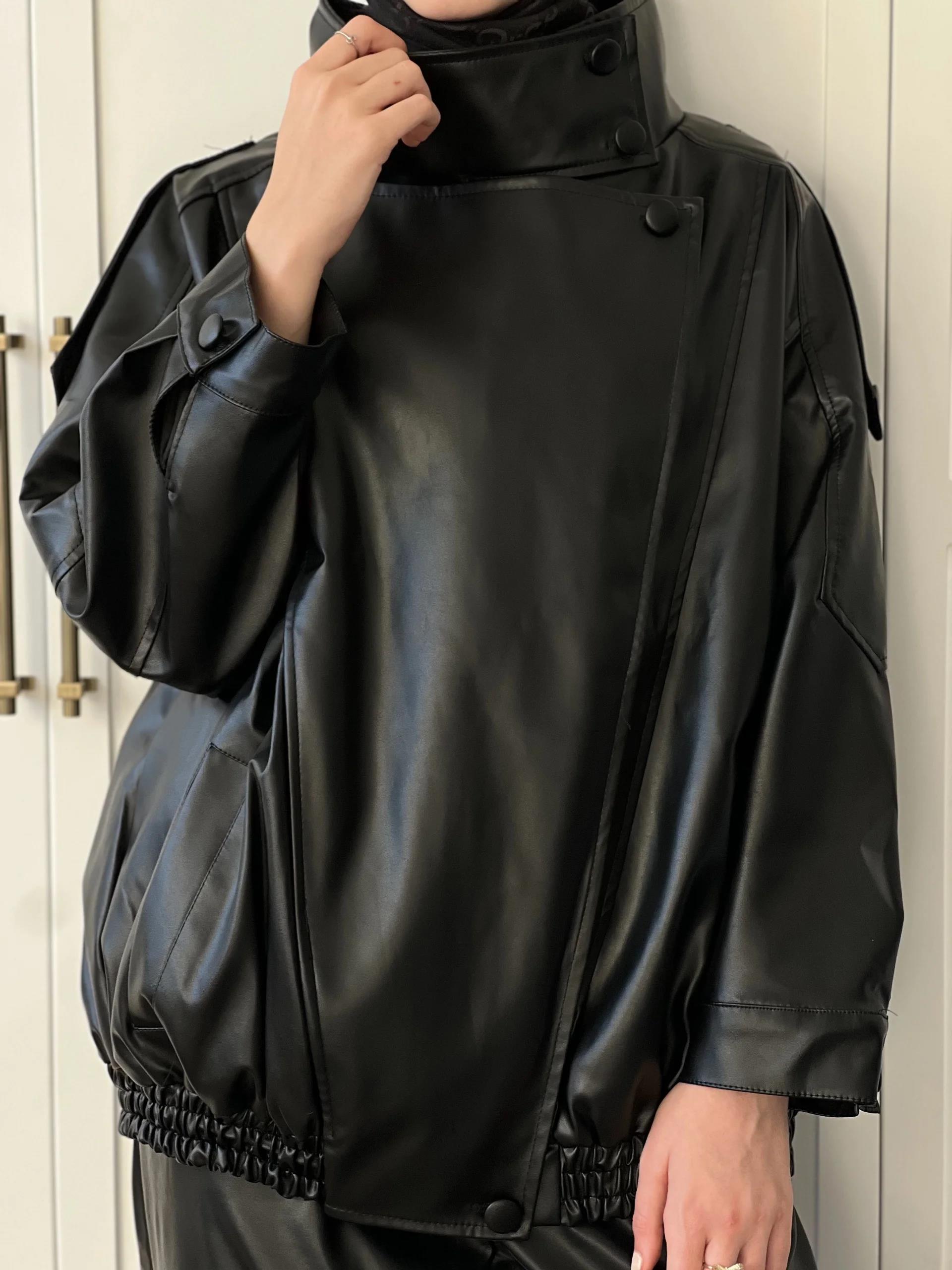 Deri Jami Ceket - Siyah