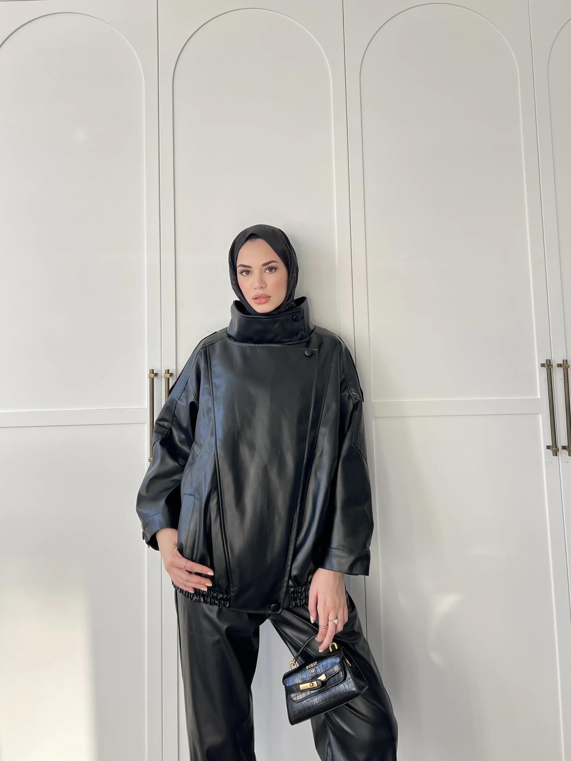 Deri Jami Ceket - Siyah