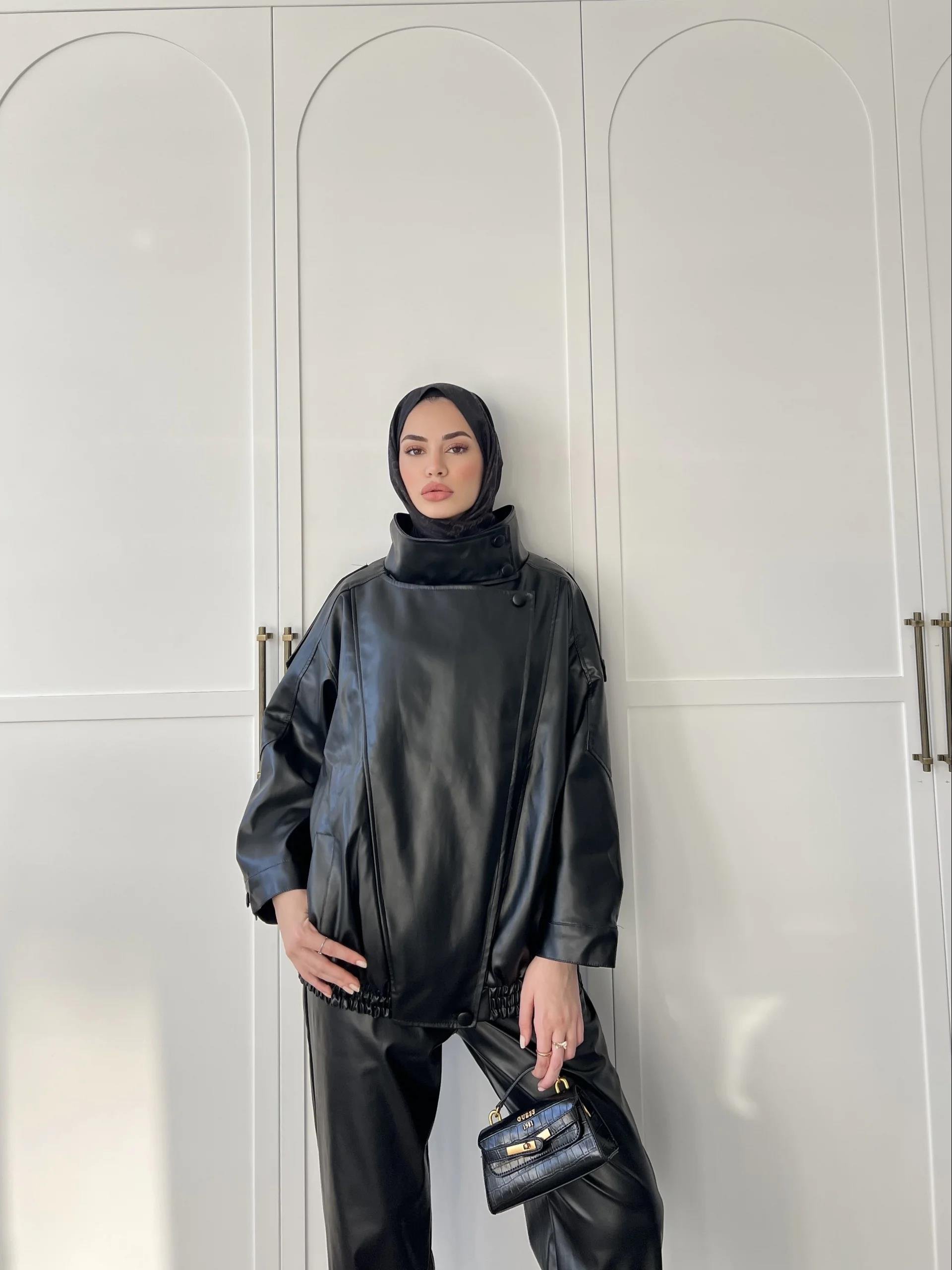 Deri Jami Ceket - Siyah