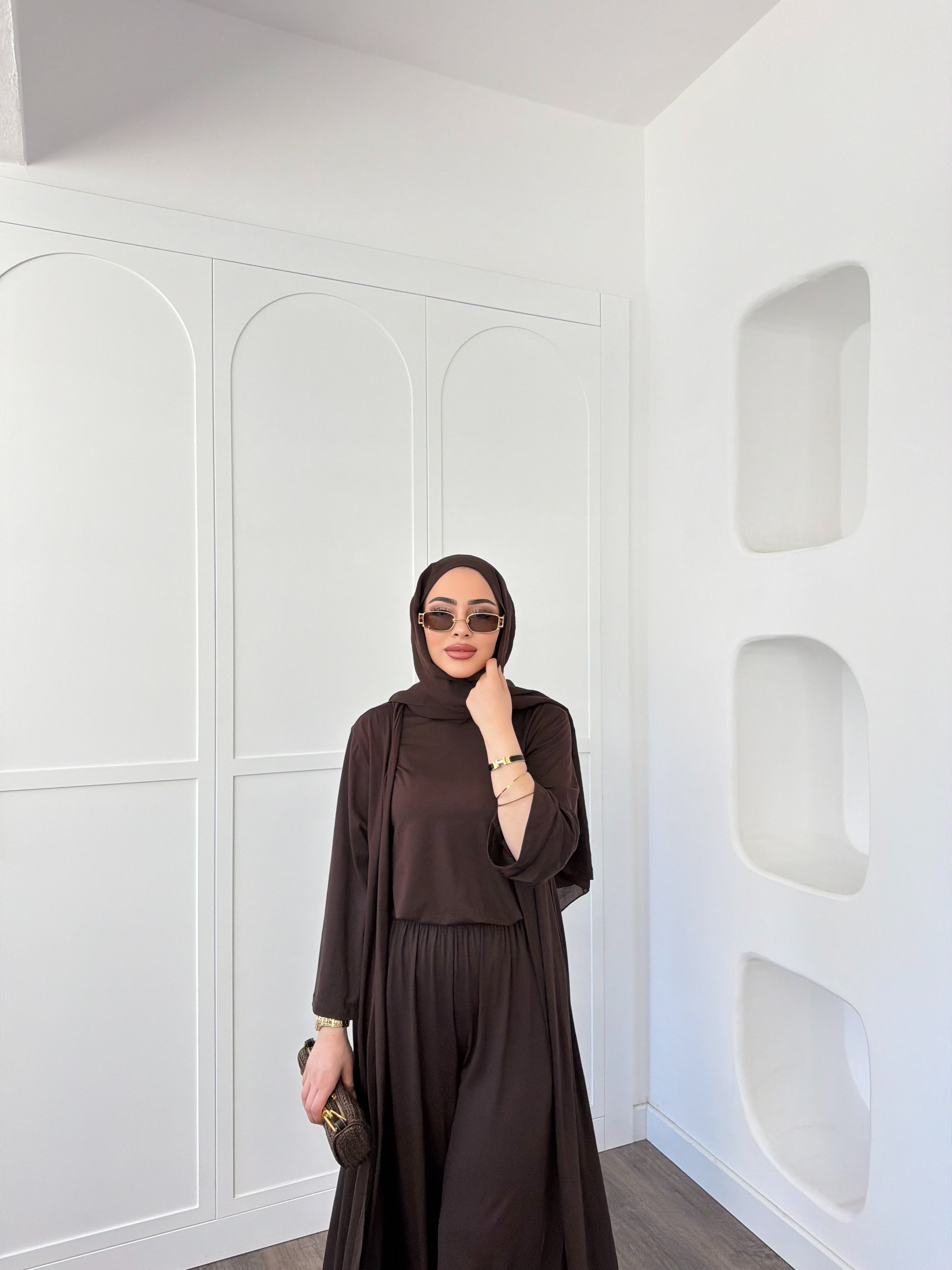 Derin 3lu Oysh Takım - Kahve 