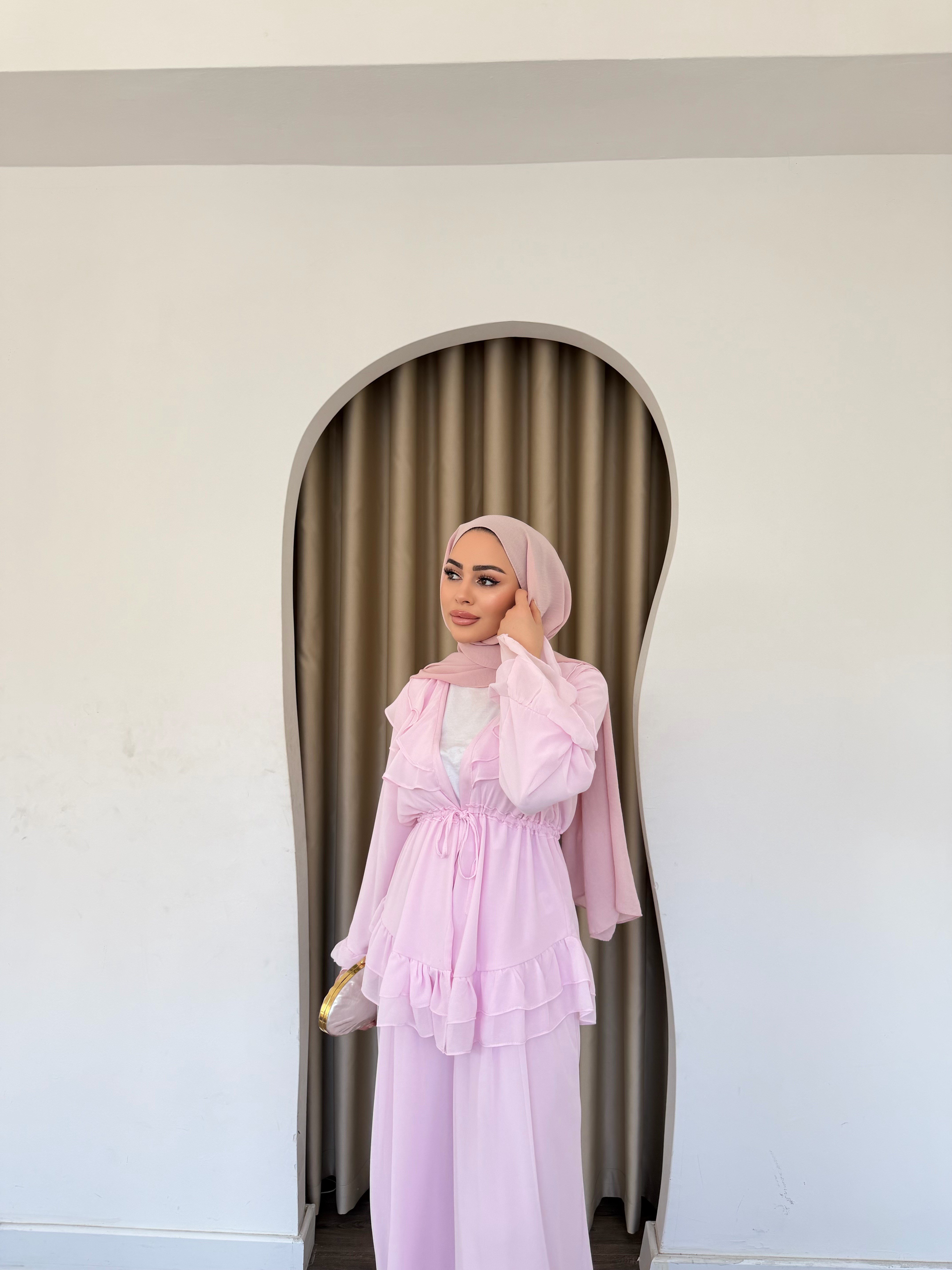 Deva Şifon Takım - Pembe