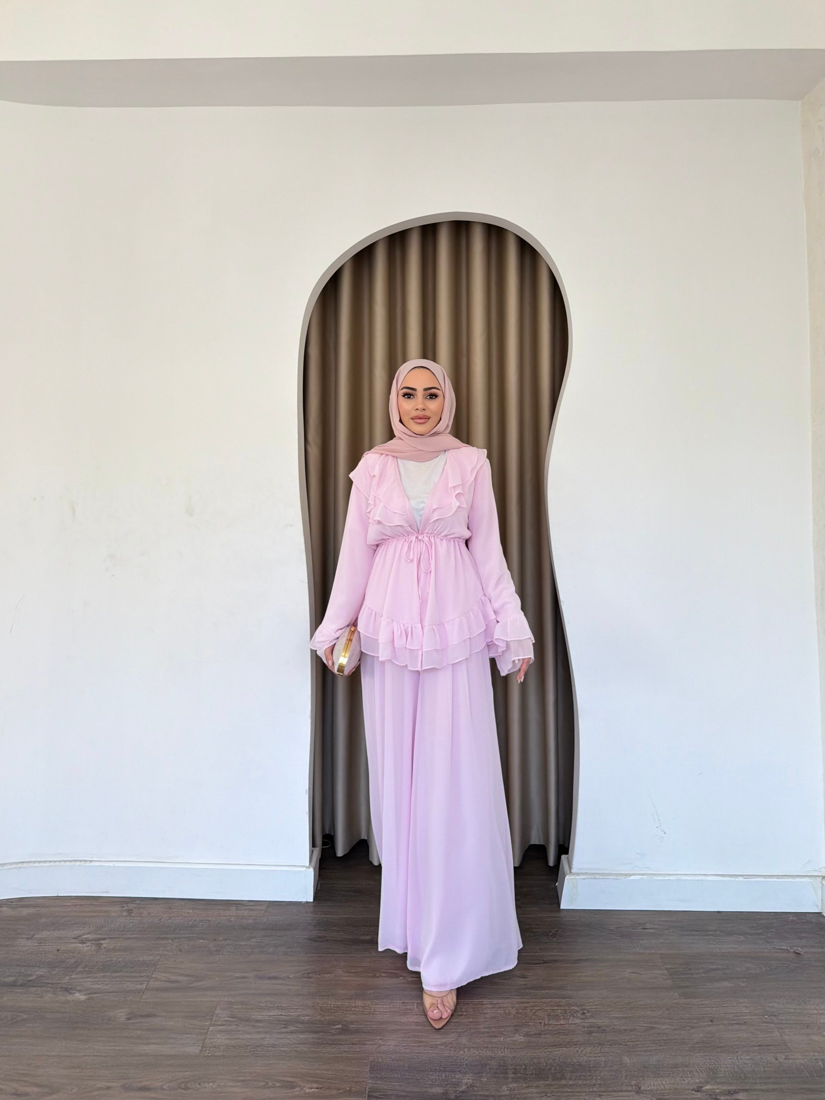 Deva Şifon Takım - Pembe