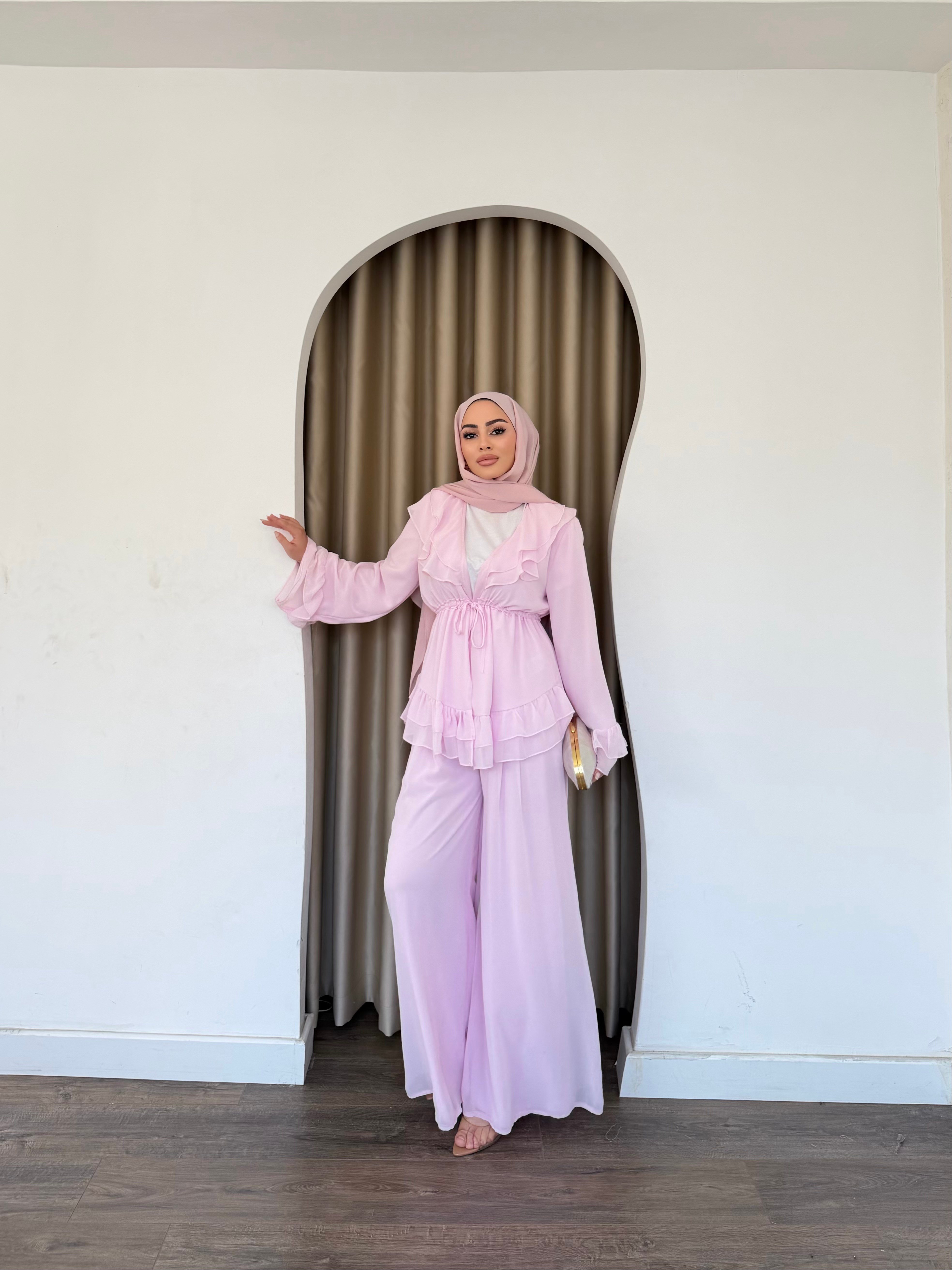 Deva Şifon Takım - Pembe