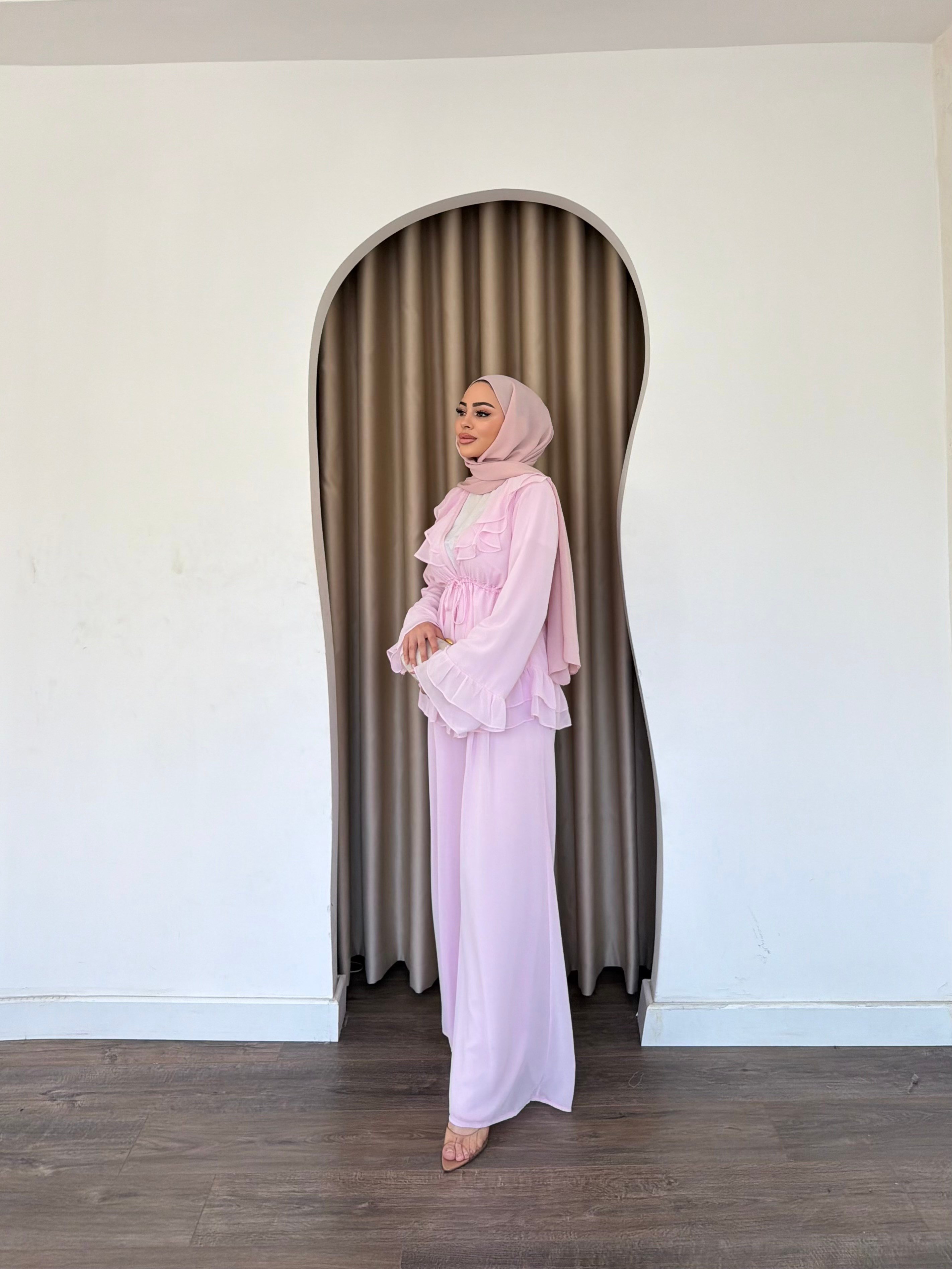 Deva Şifon Takım - Pembe