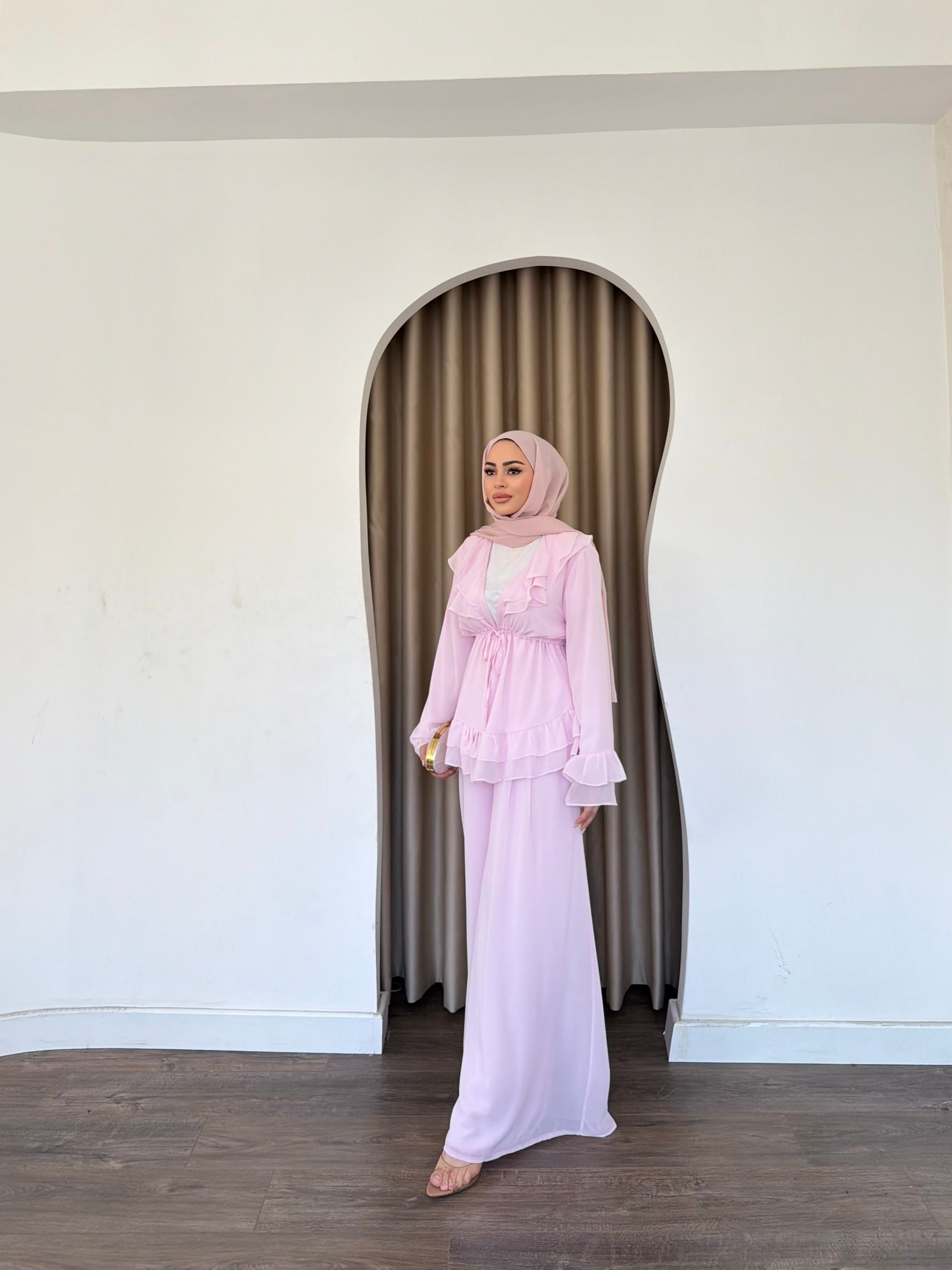 Deva Şifon Takım - Pembe