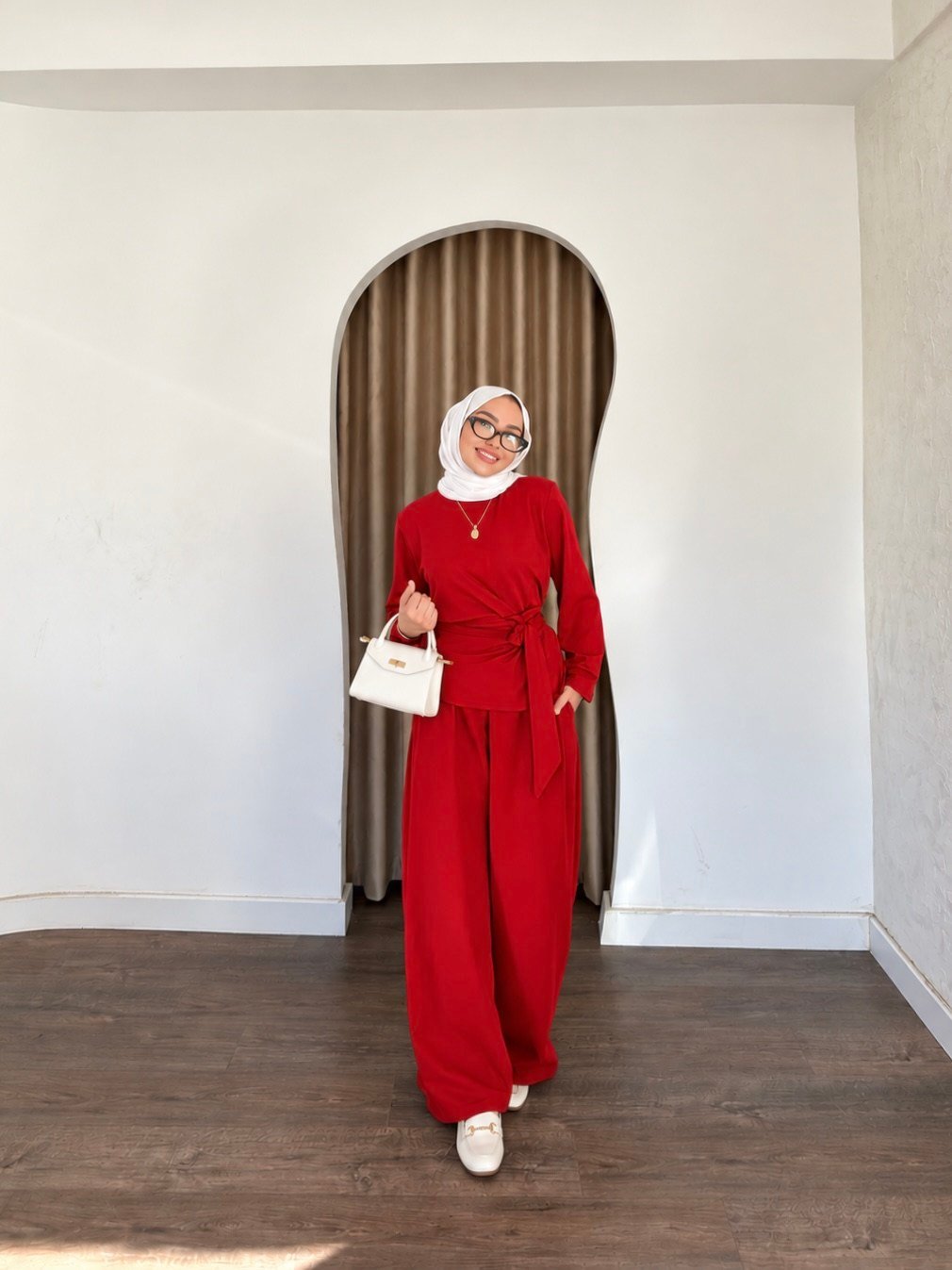 Diva Pantolonlu Takım - Kırmızı