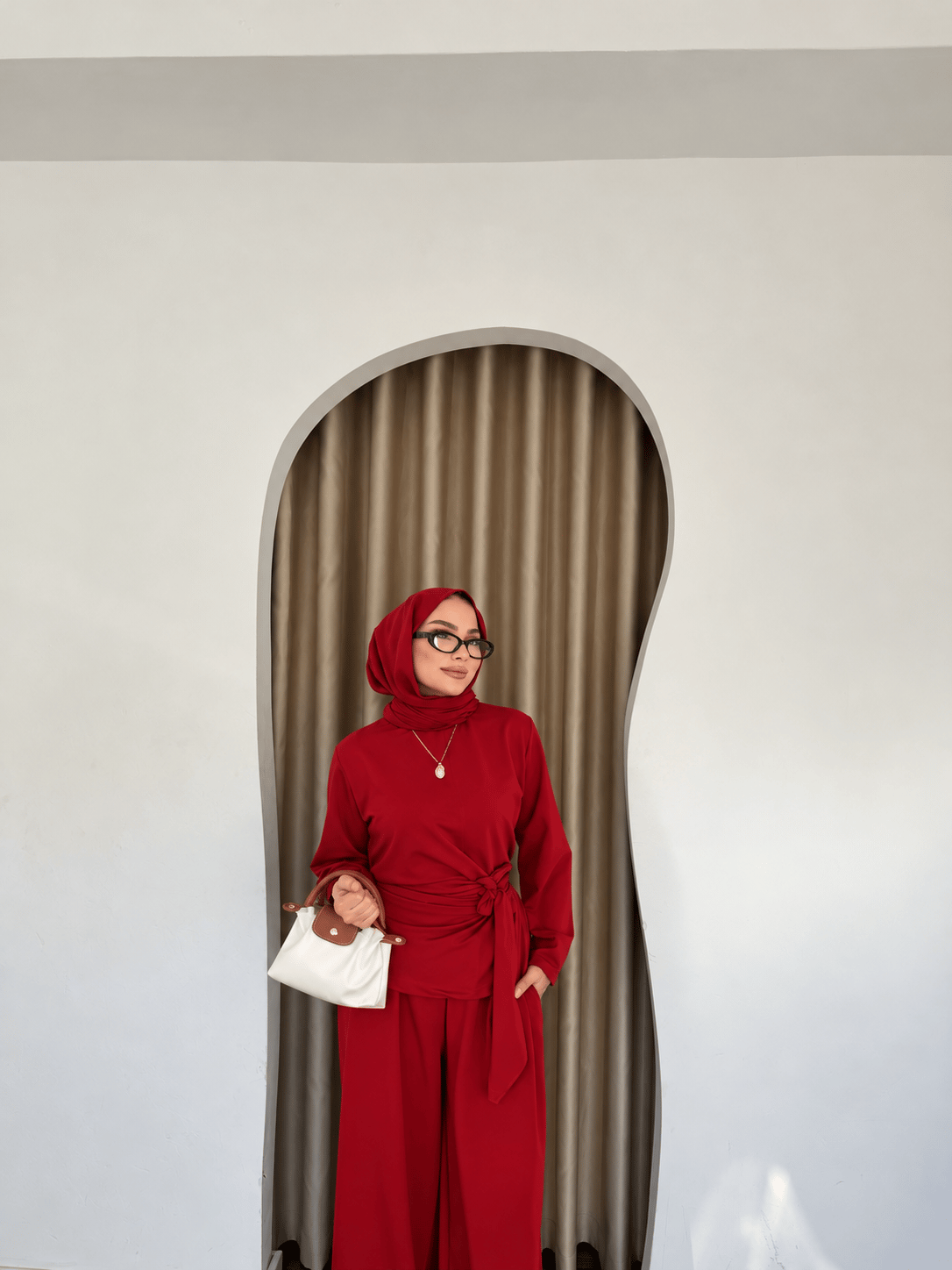 Diva Pantolonlu Takım - Kırmızı