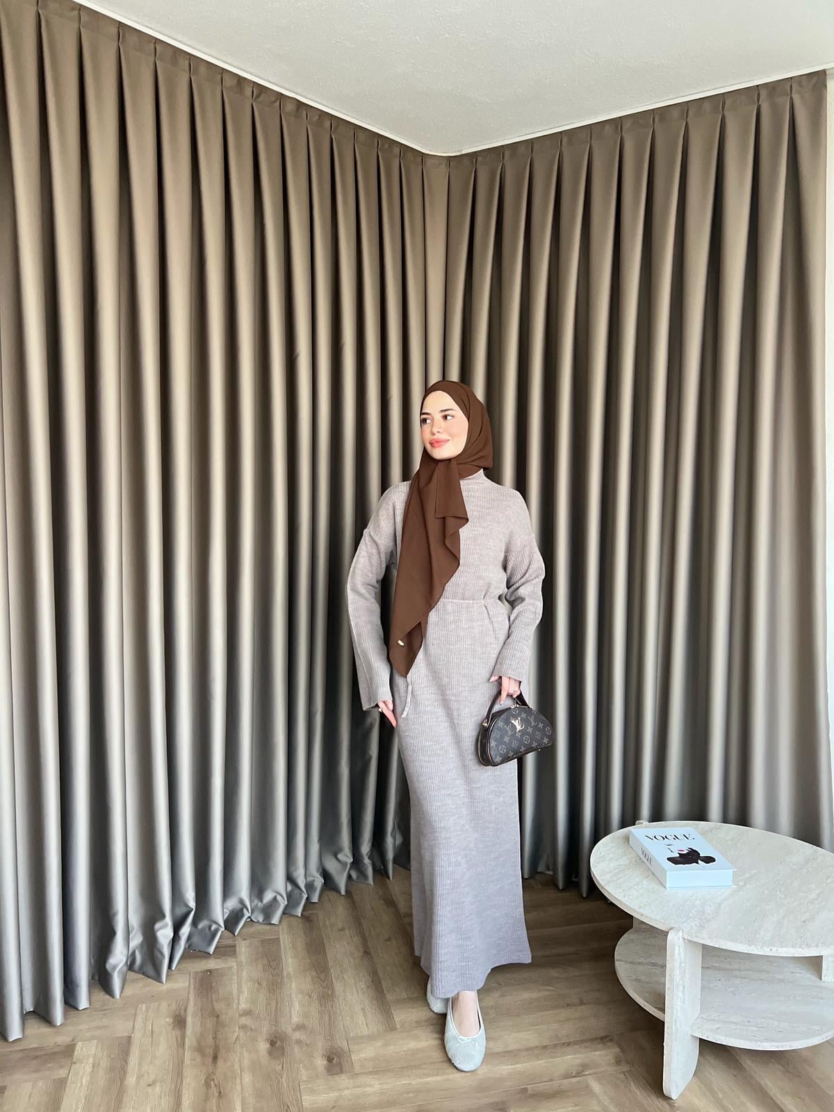 Dora Triko Elbise Bej