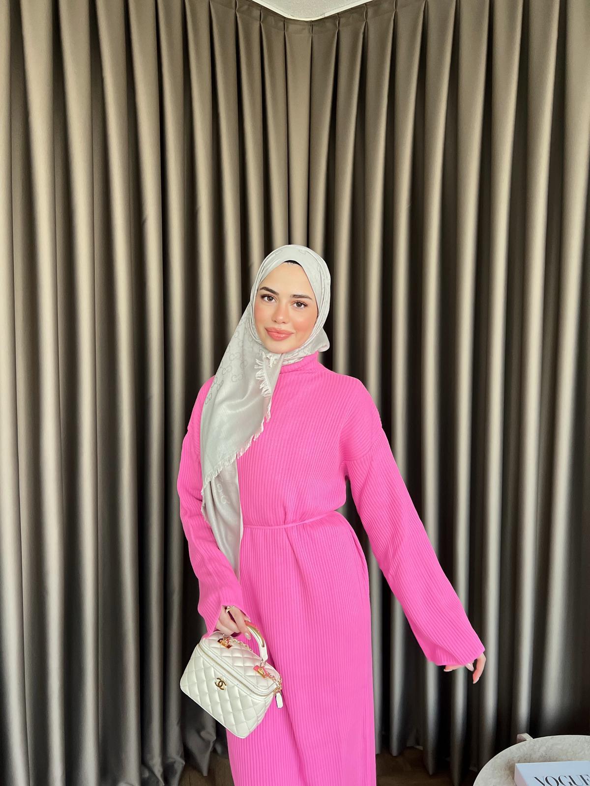 Dora Triko Elbise Pembe