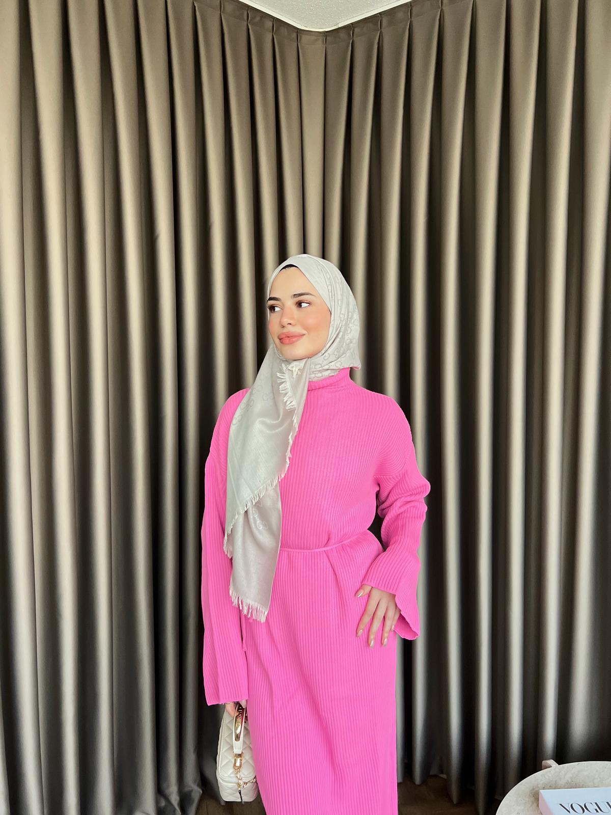 Dora Triko Elbise Pembe