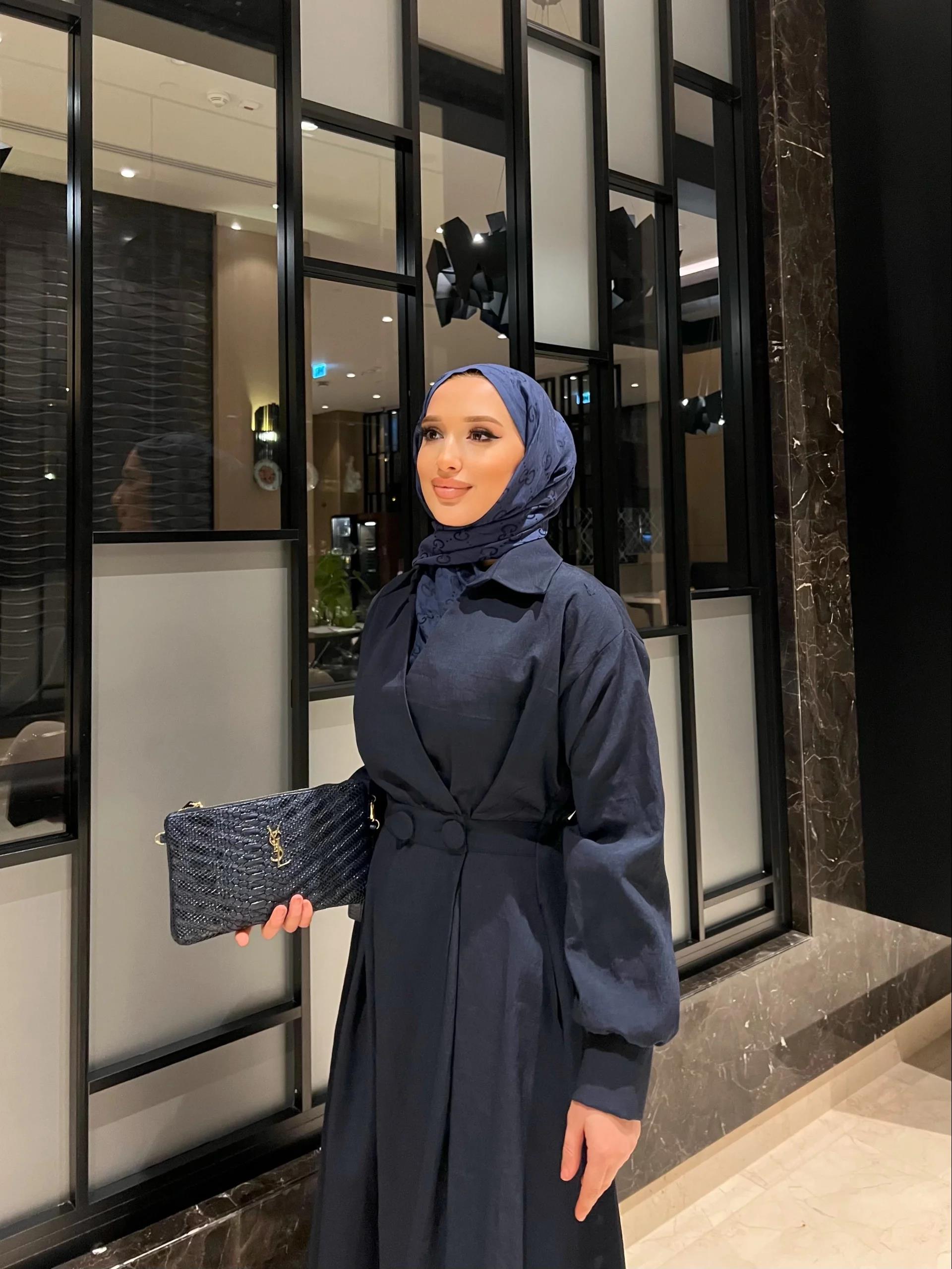 Düğmeli Anvelop Elbise - Lacivert