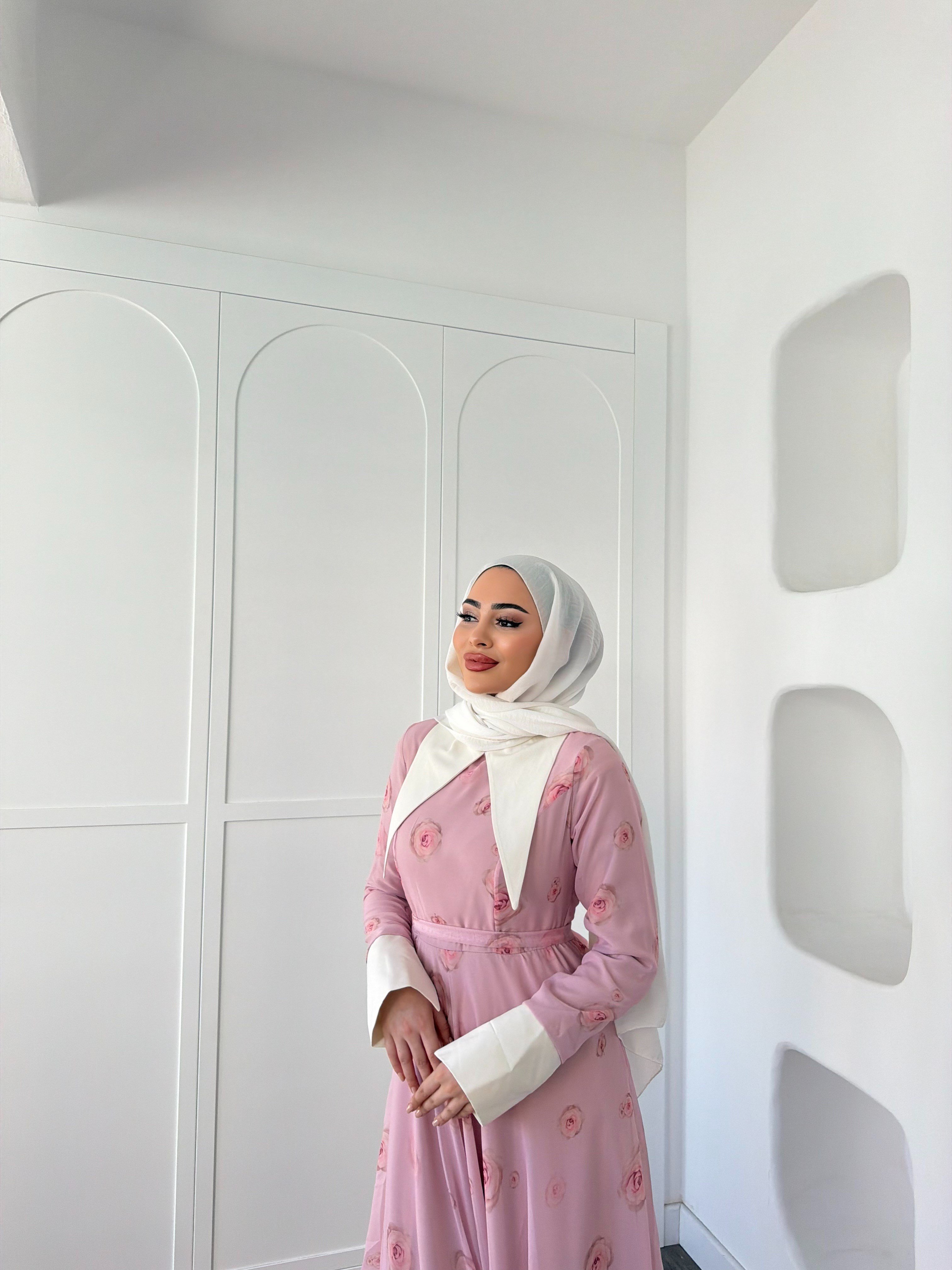 Dum Yaka Detay Elbise - Pembe