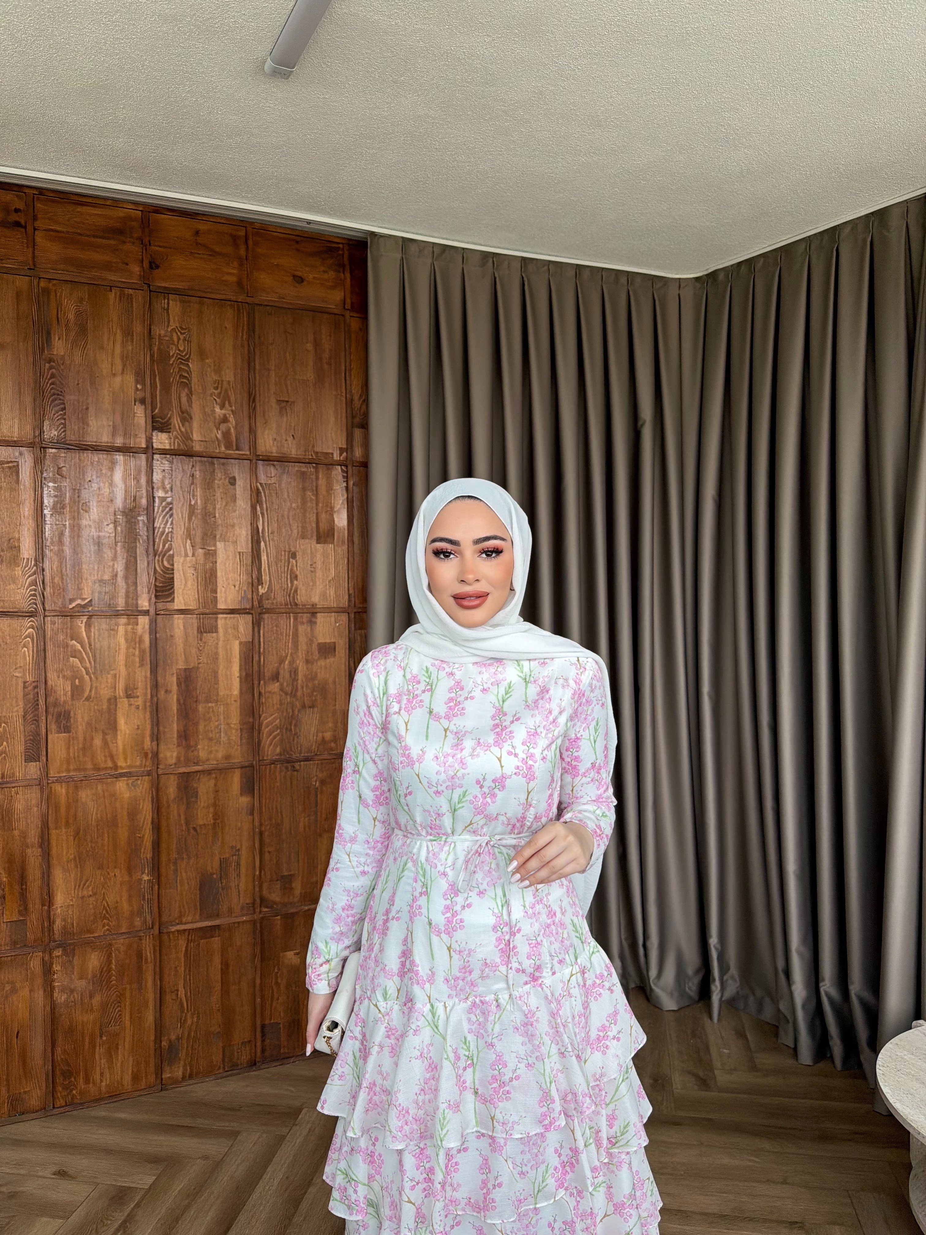 Ekim Çiçek Elbise - Pembe