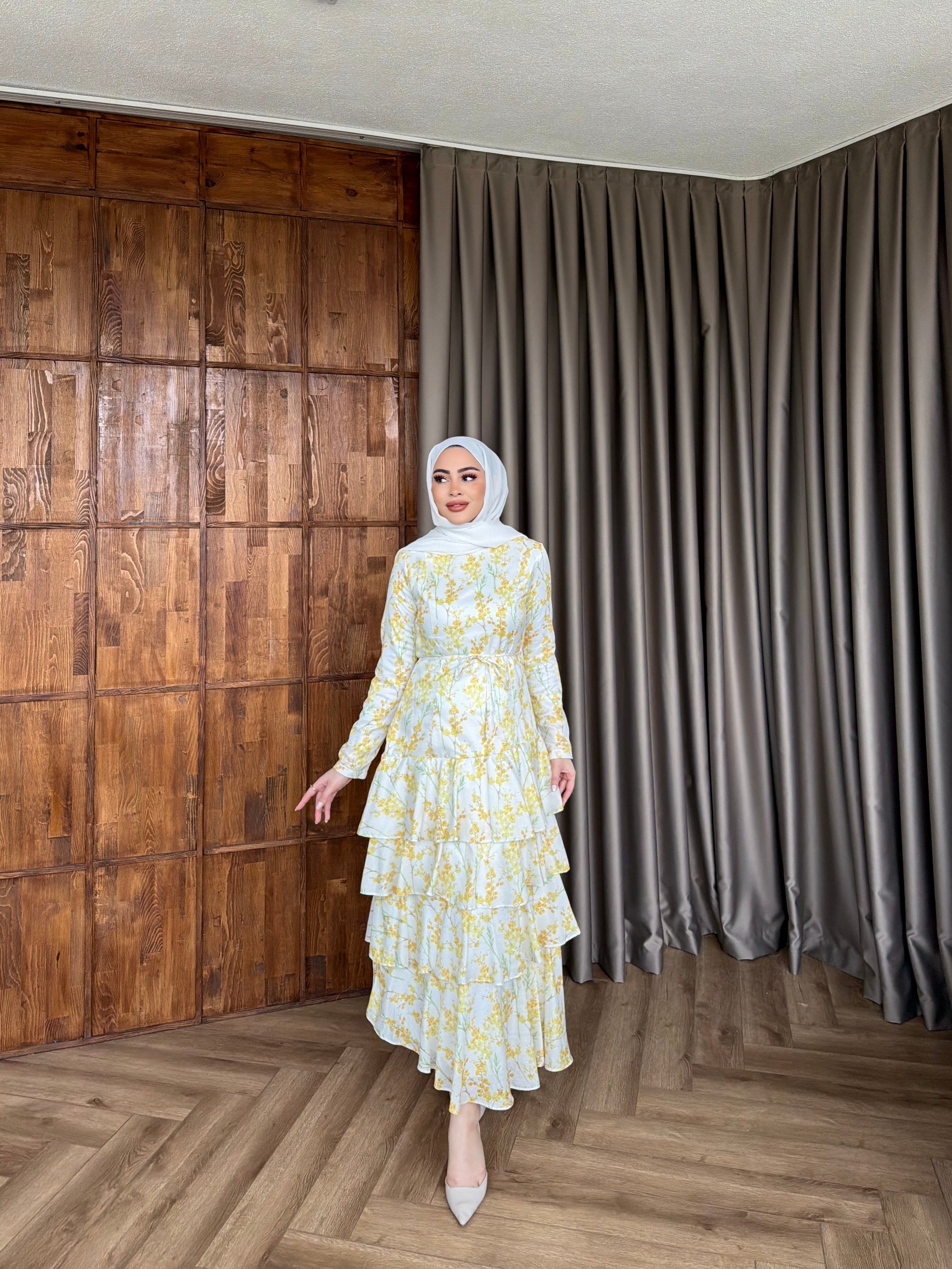 Ekim Çiçek Elbise - Sarı