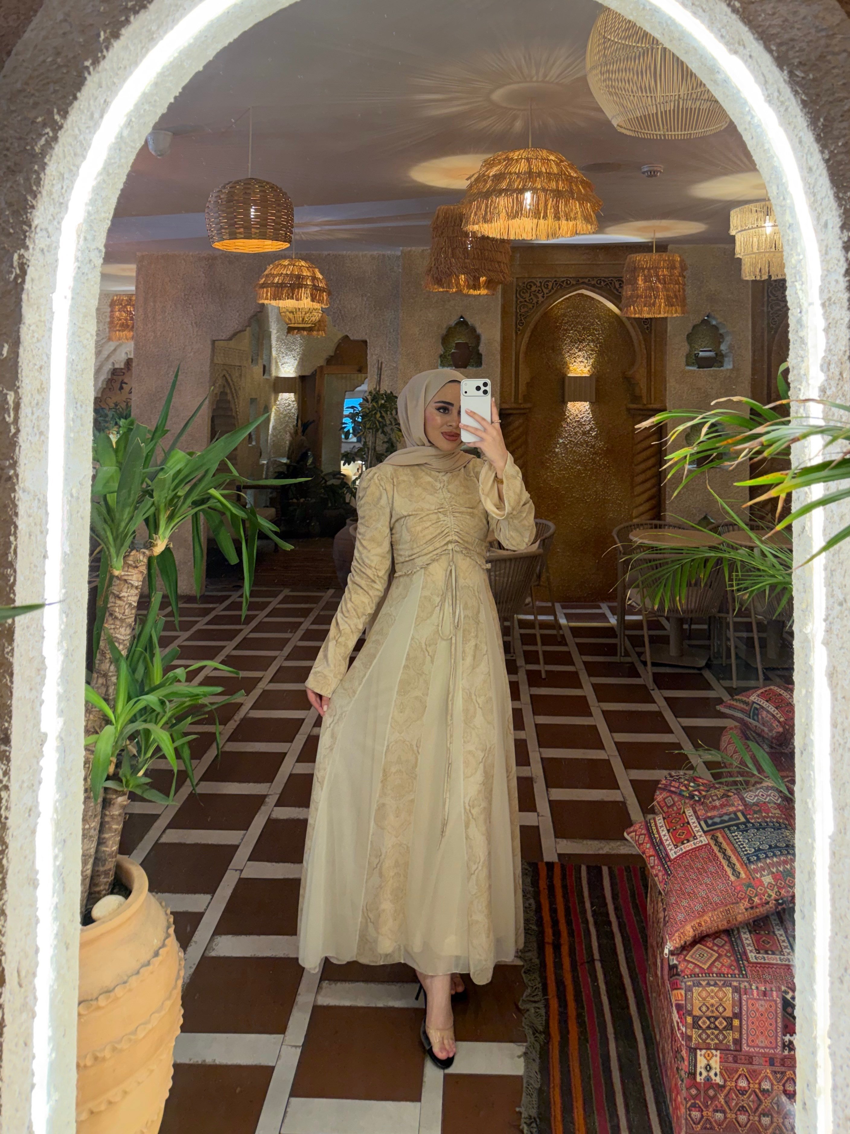 Eliza Tasarım Elbise - Bej