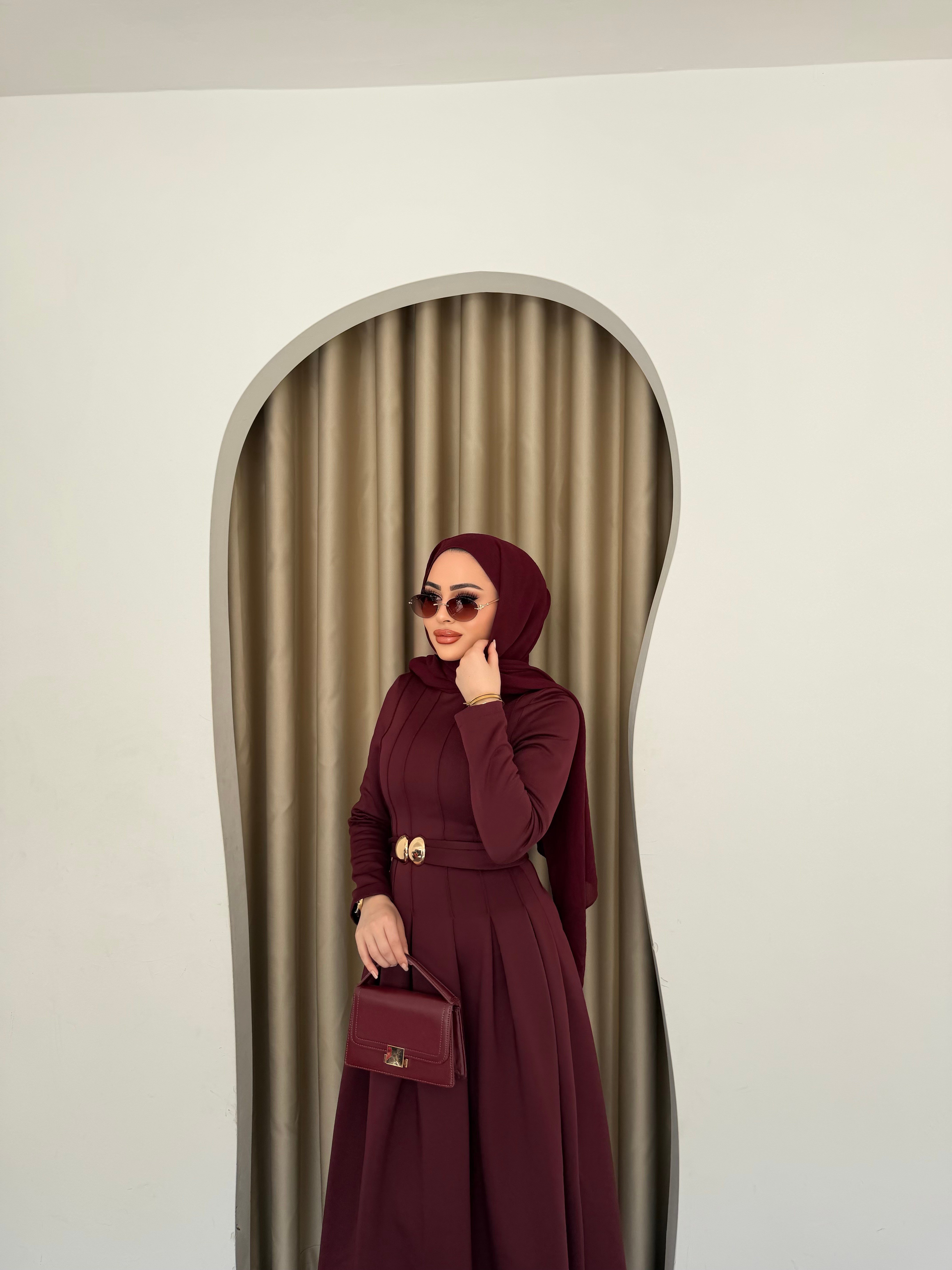 Ella Scuba Elbise - Mürdüm