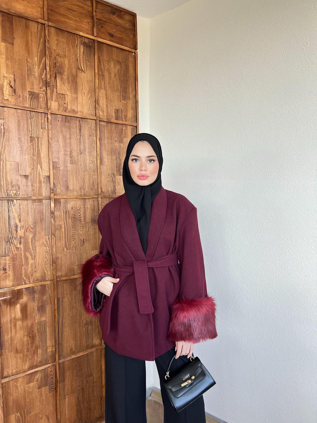 Elvan Keçe Kaban Bordo