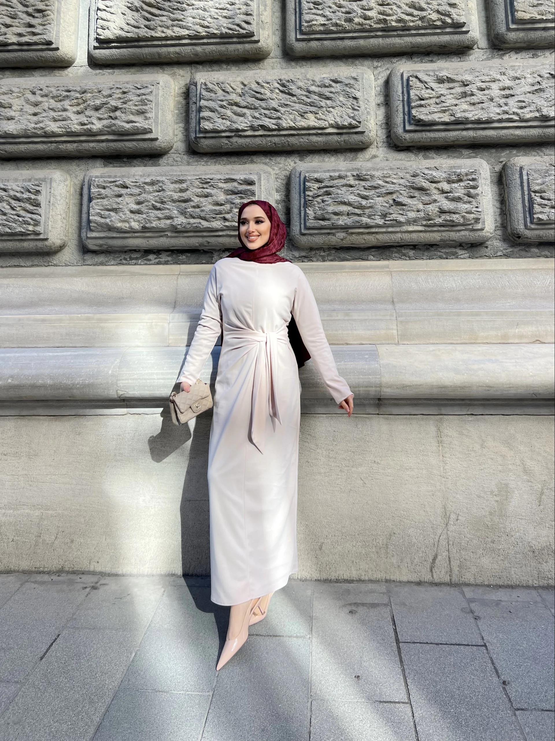 Enno Krep Elbise - BEJ