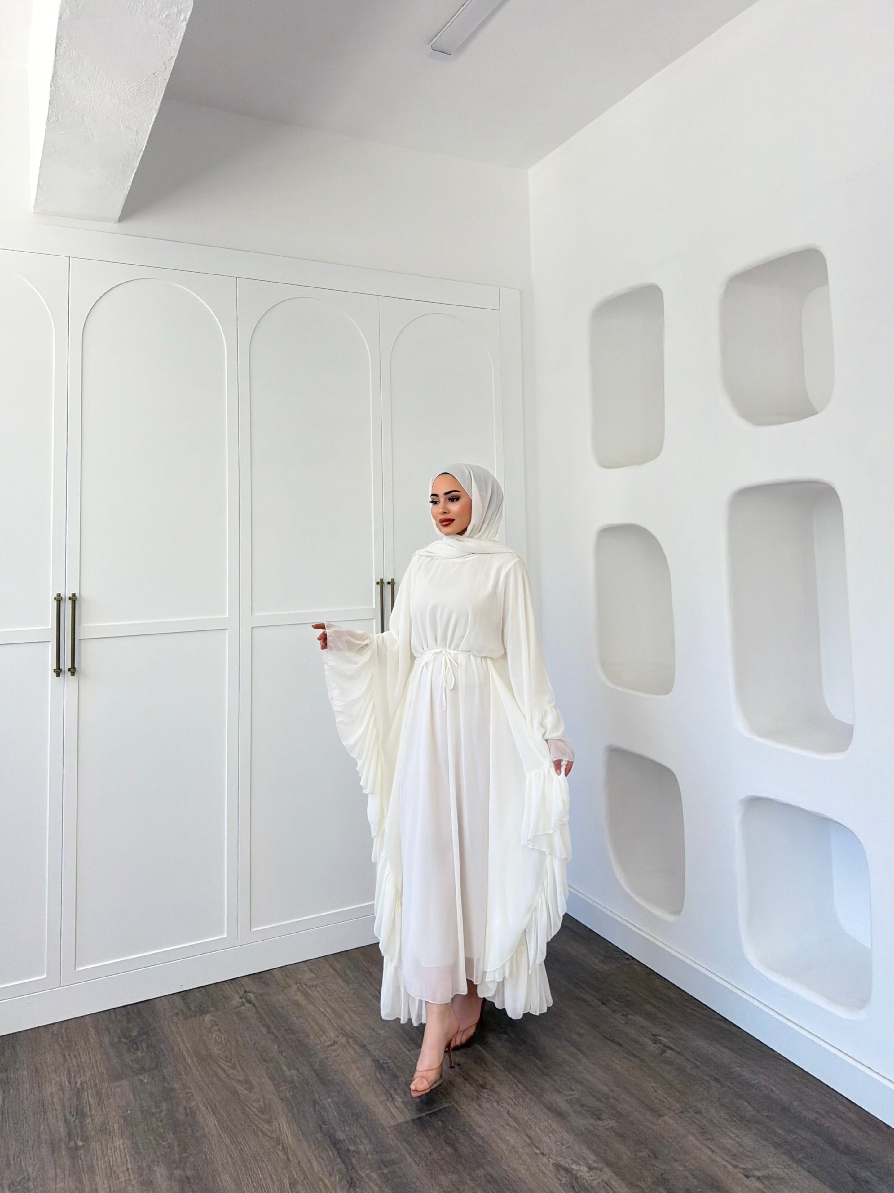 Eyşa Kimona Elbise - Beyaz
