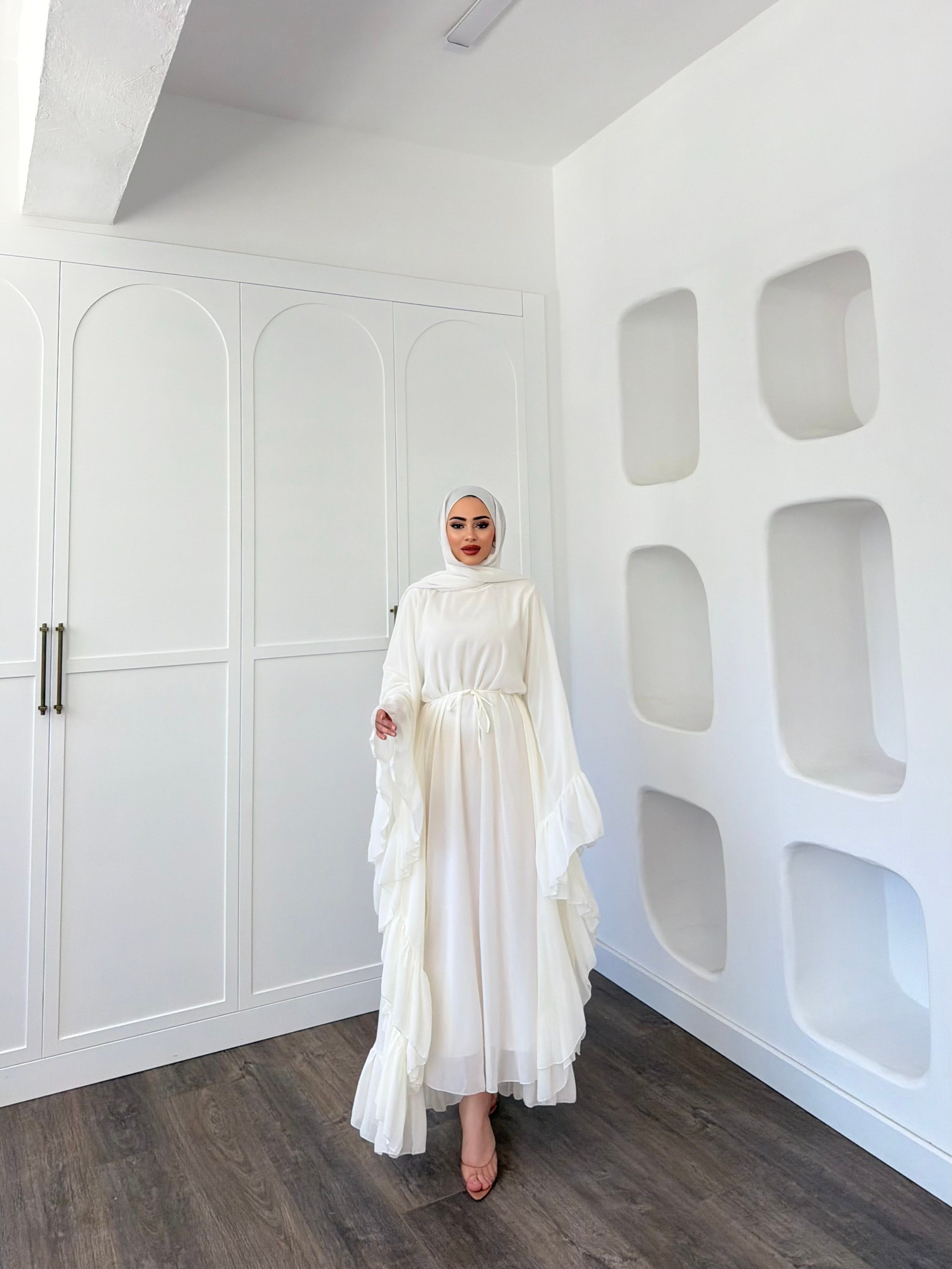 Eyşa Kimona Elbise - Beyaz