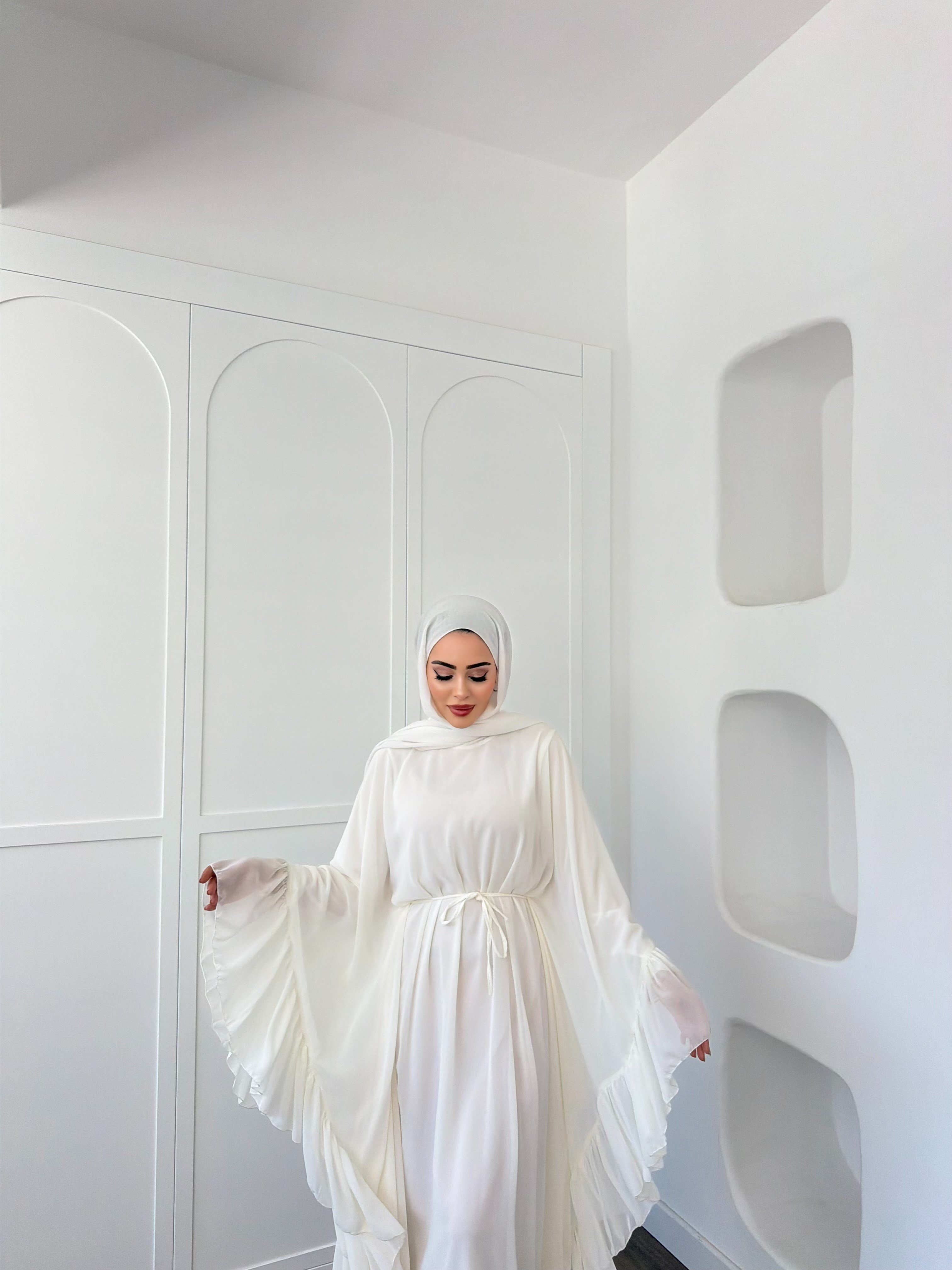 Eyşa Kimona Elbise - Beyaz