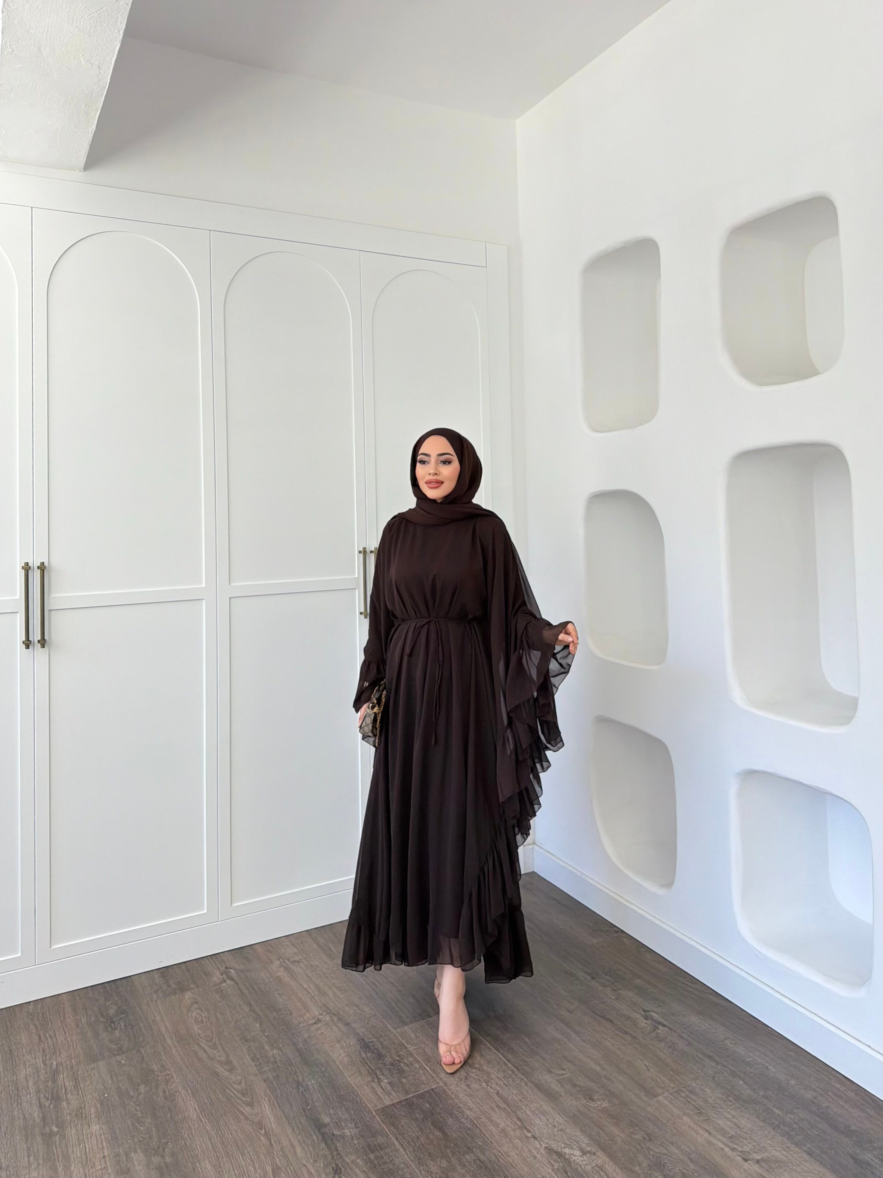 Eyşa Kimona Elbise - Kahve