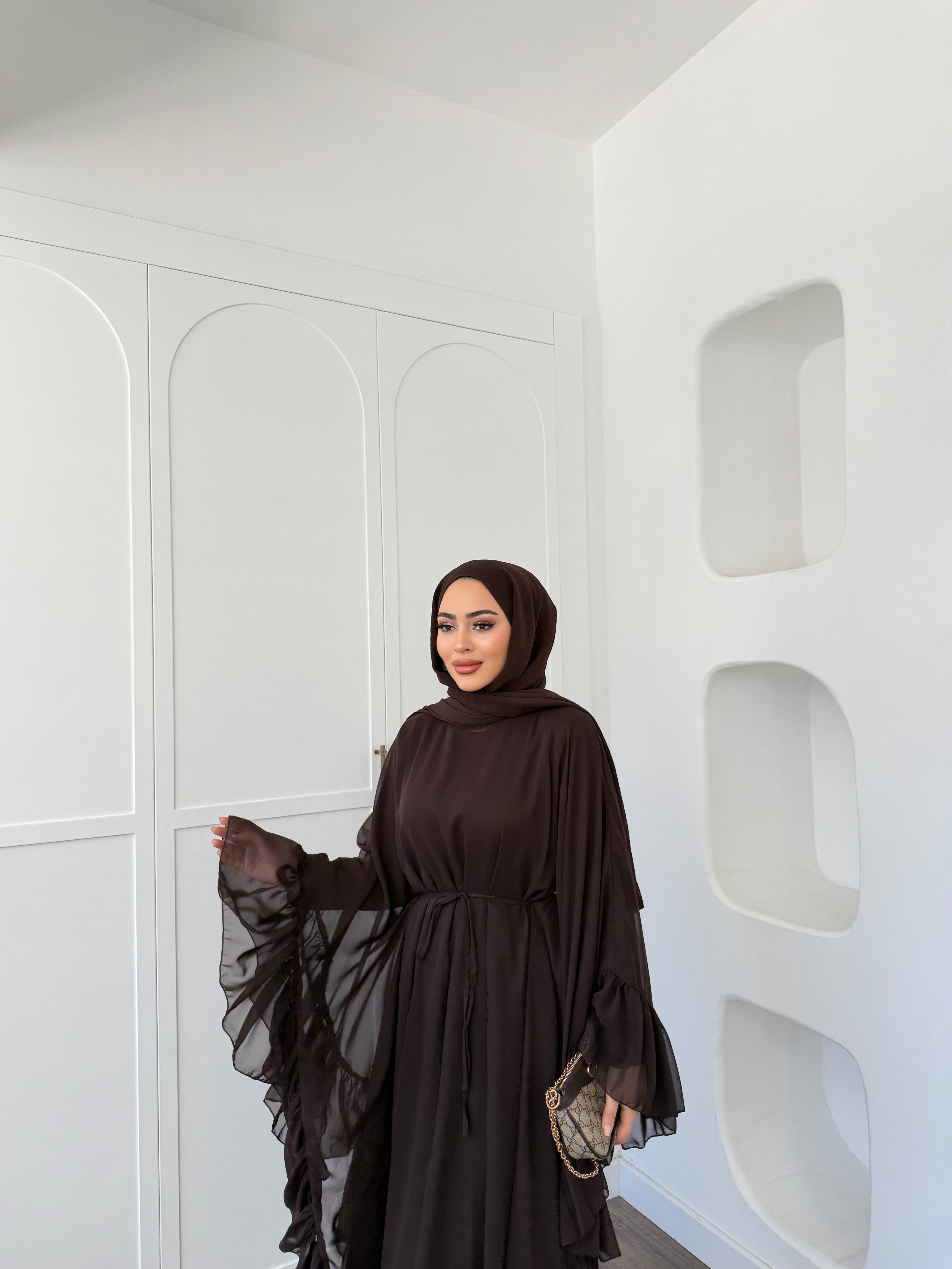 Eyşa Kimona Elbise - Kahve