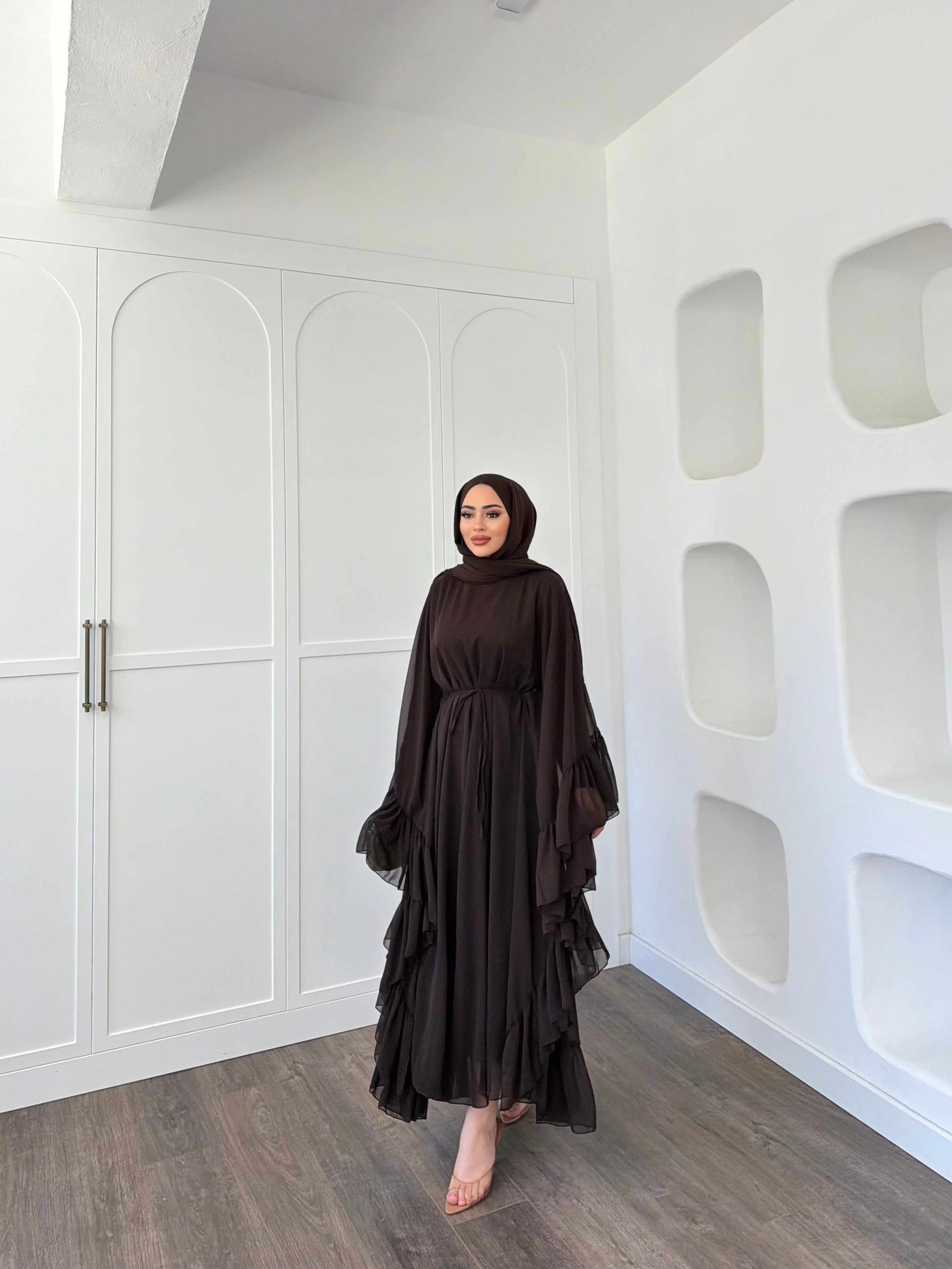 Eyşa Kimona Elbise - Kahve