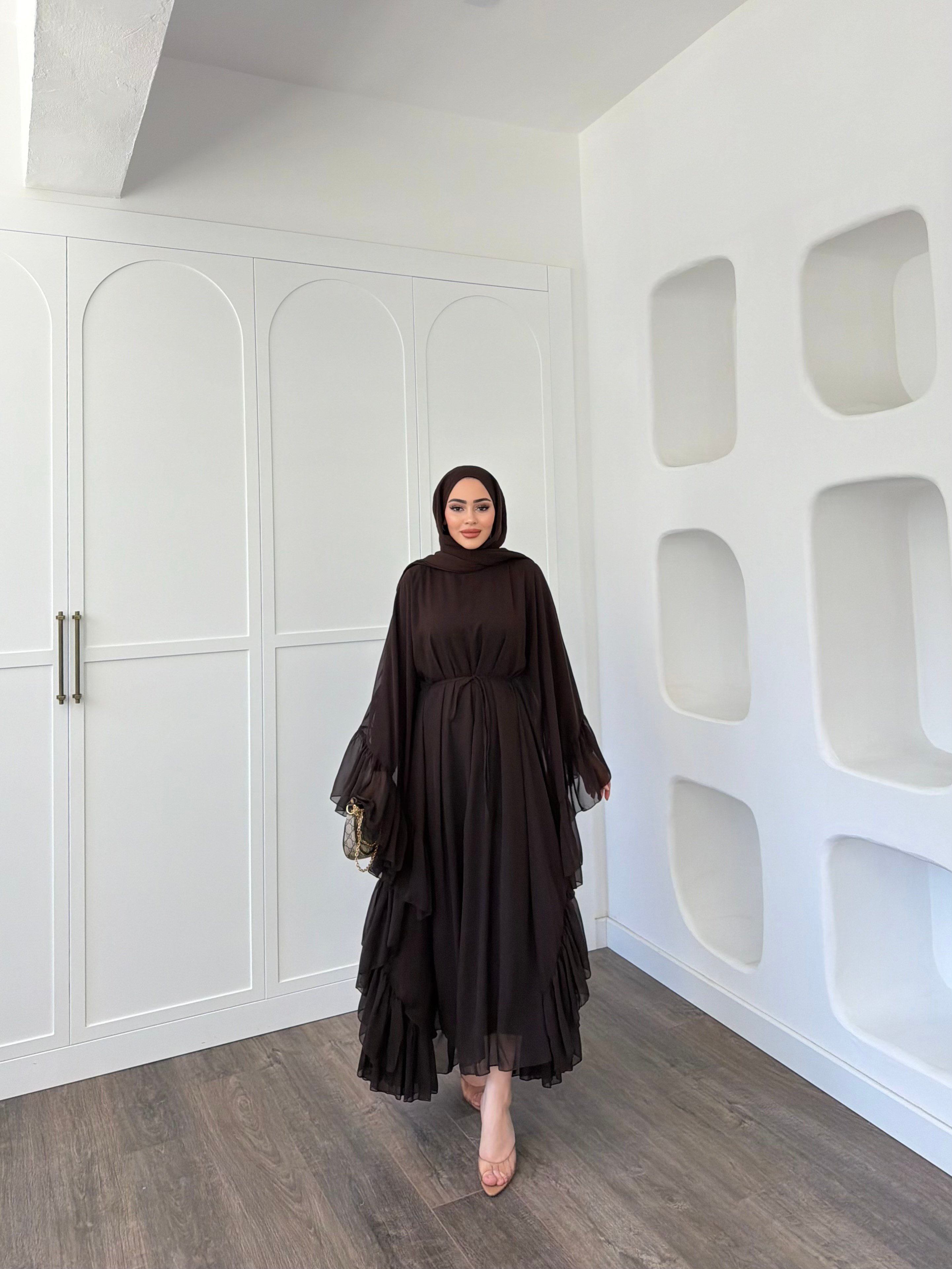 Eyşa Kimona Elbise - Kahve