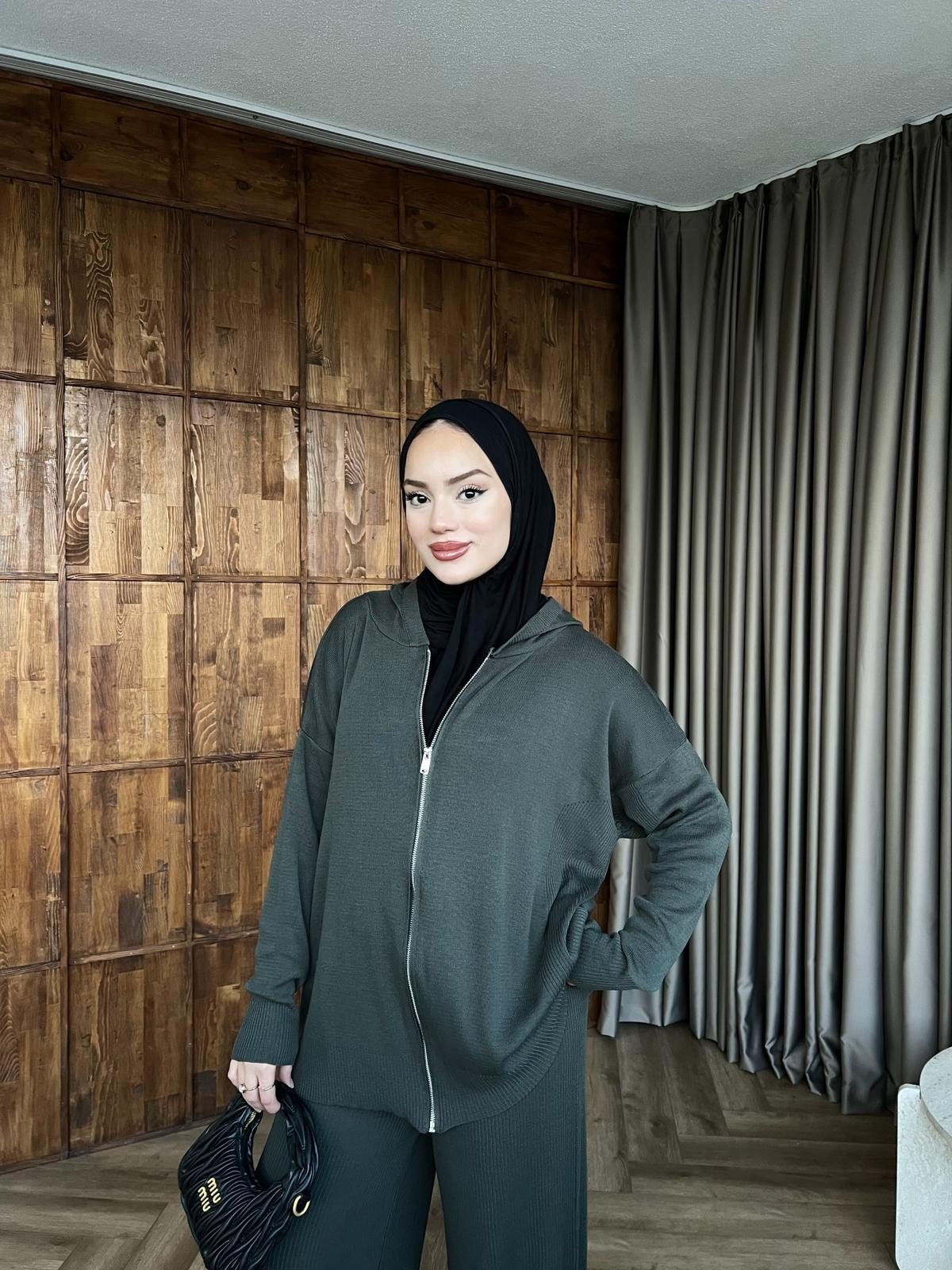 Fermuarlı Doray Takım - Antrasit